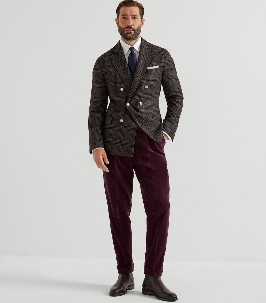 Wool-Alpaca-Silk Prince-of-Wales Blazer C040 Image 5