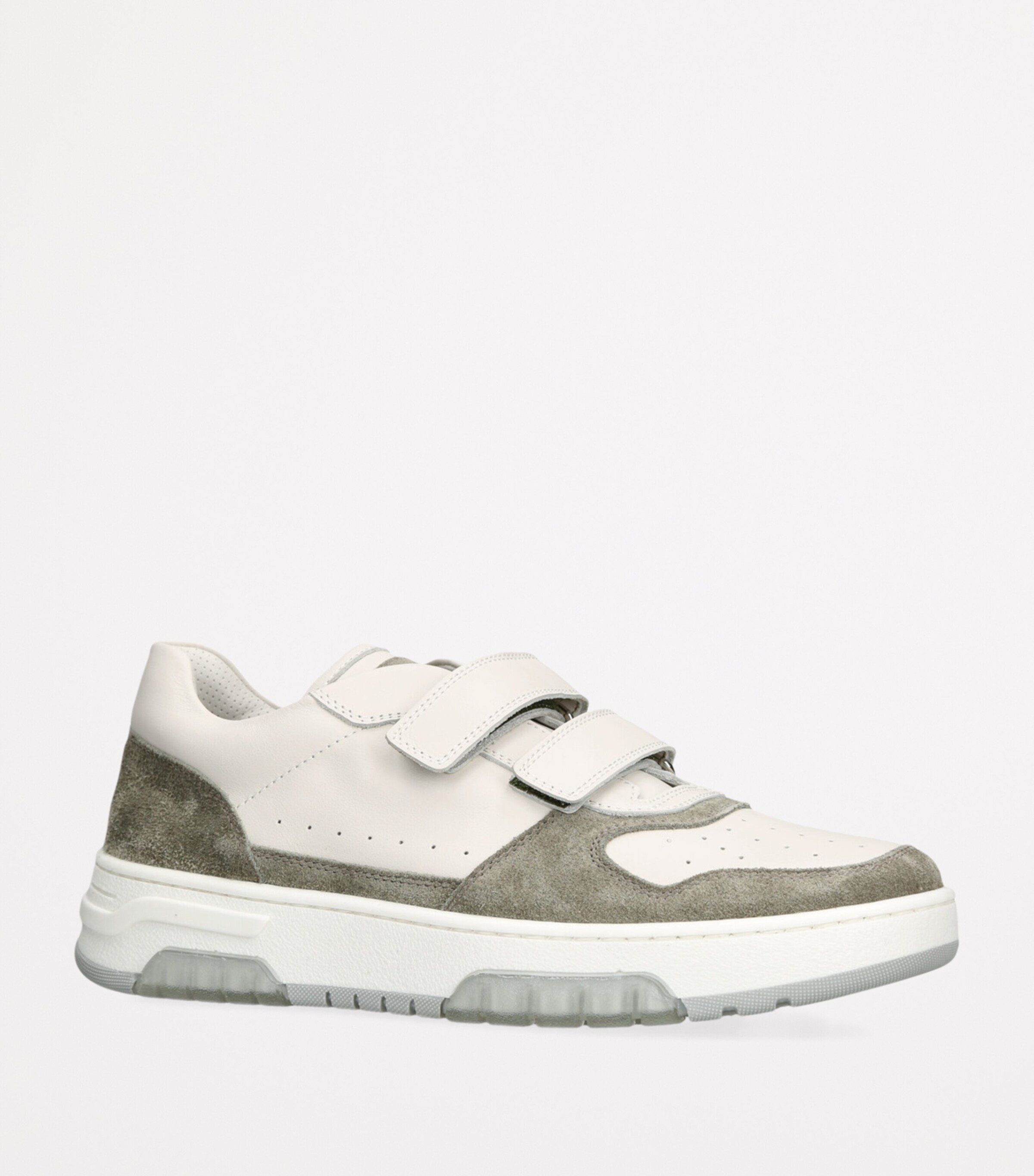 Brunello Cucinelli Kids Leather Suede-Trim Velcro Sneakers White/oth Image 3