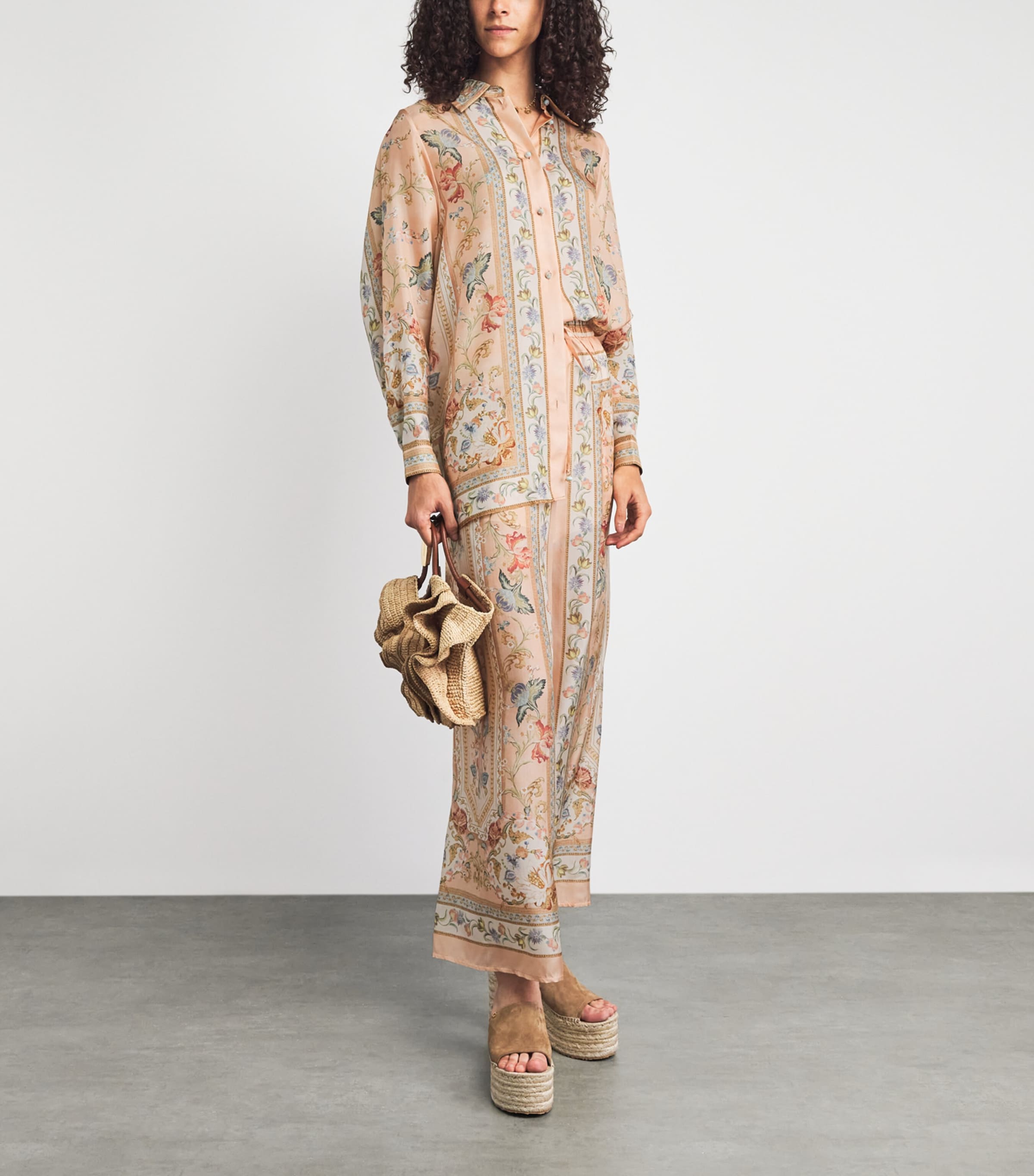 Zimmermann Womens Silk Roselight Shirt Pink Tapestry Floral Image 2