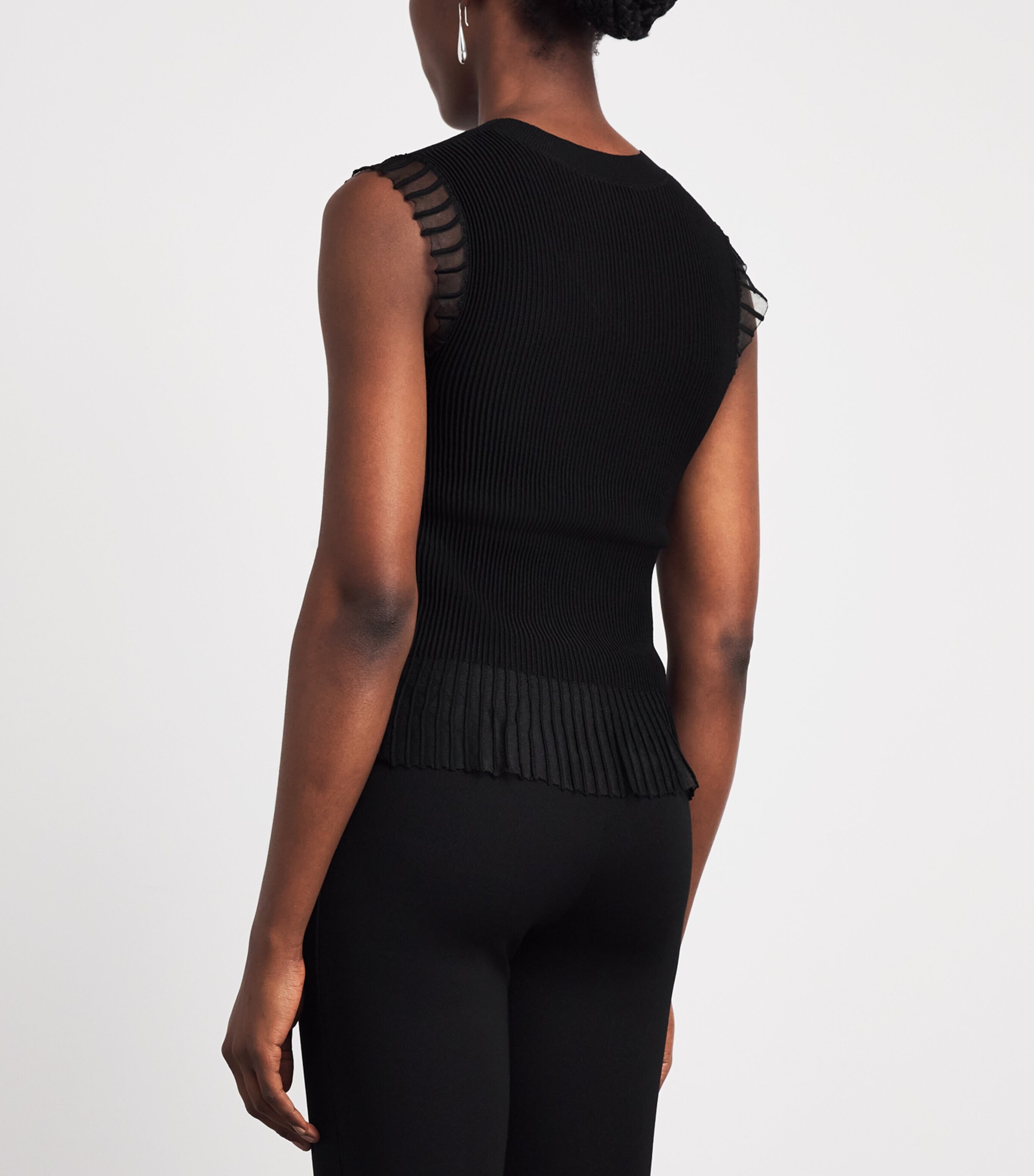 Claudie Pierlot Womens Knit Ruffle Top Black Image 5