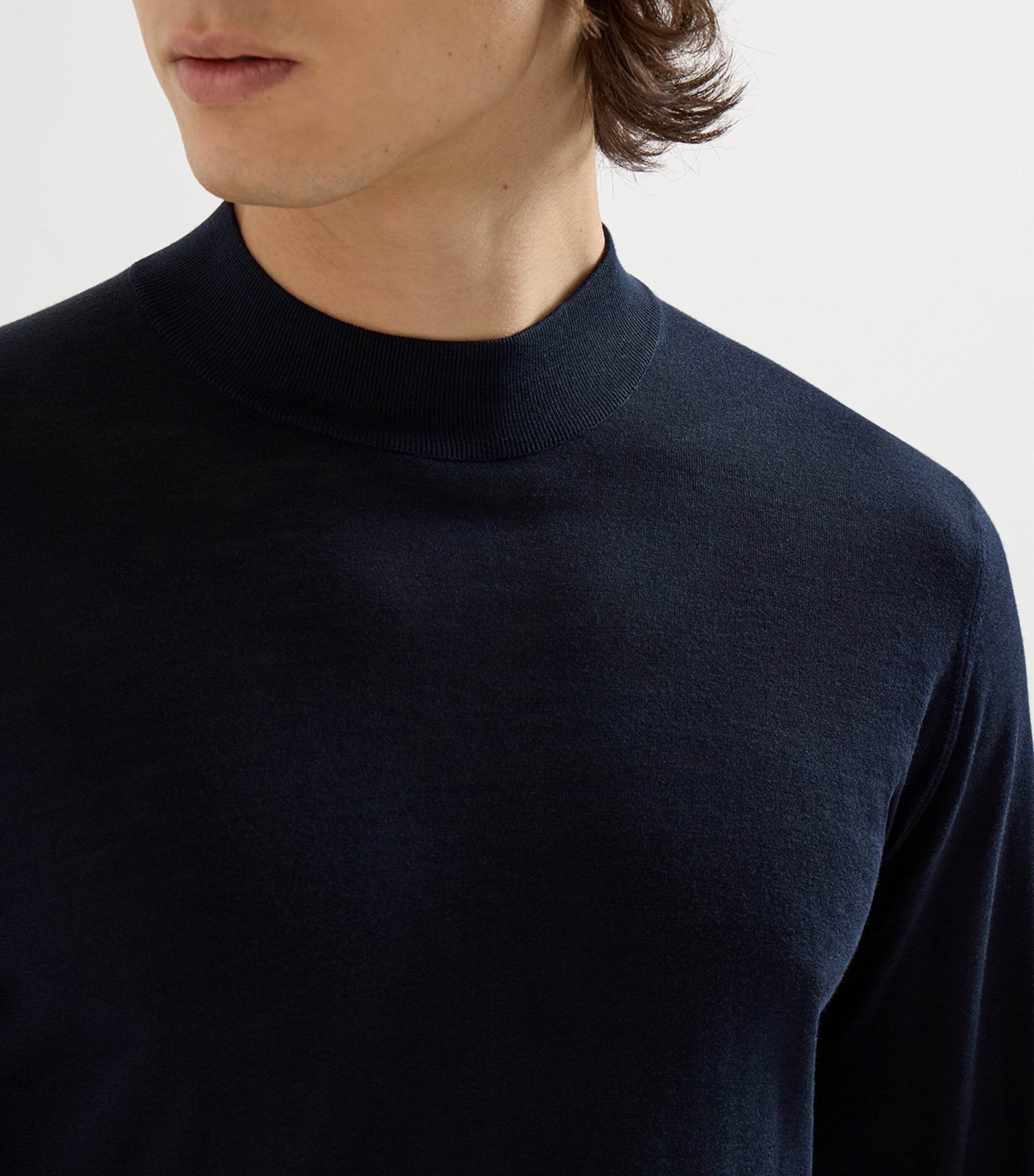 Silk-Cotton High-Neck Sweater C2425 Image 6