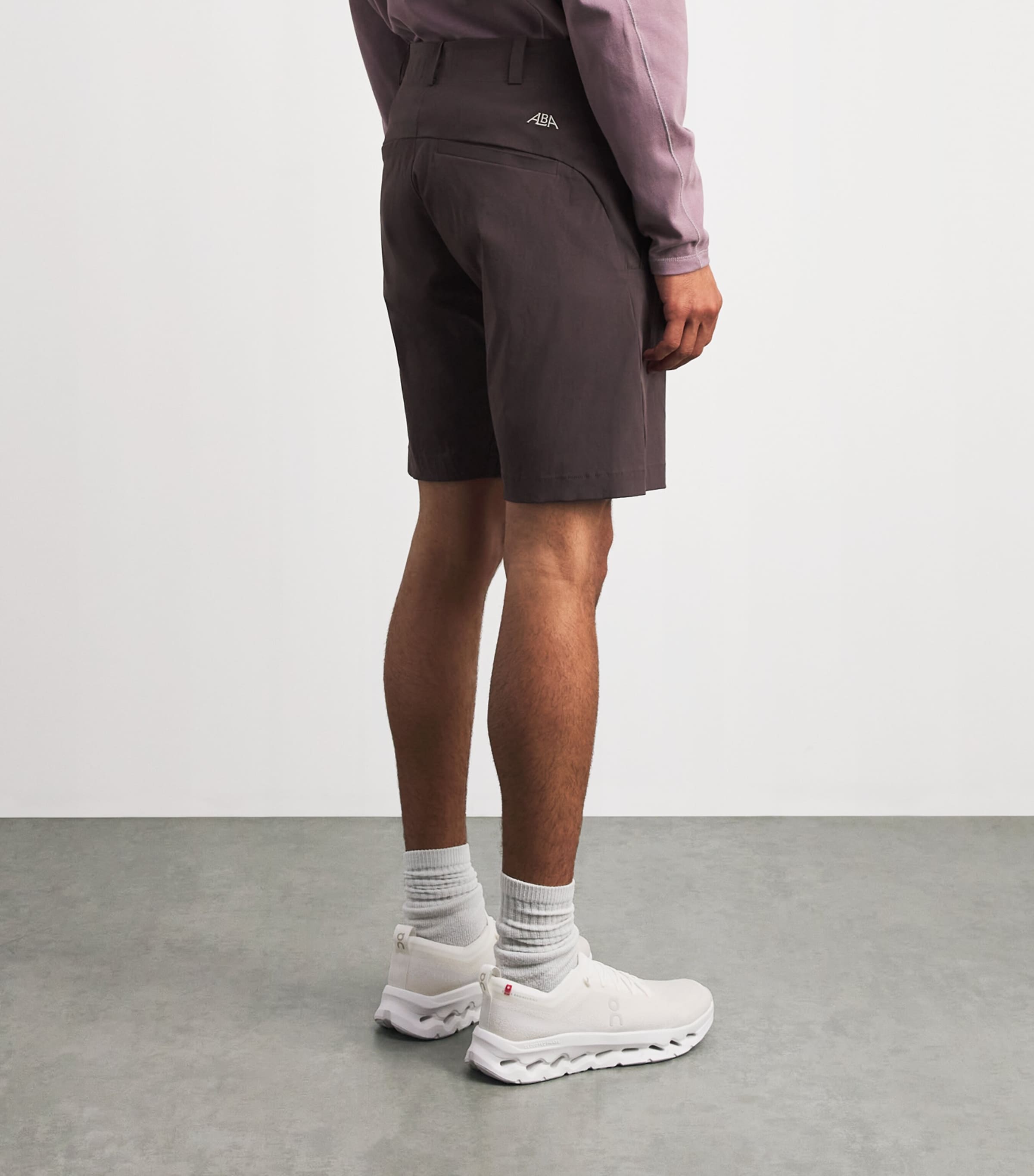 Alba Mens Cotton-Blend Techno Shorts Mud Image 5