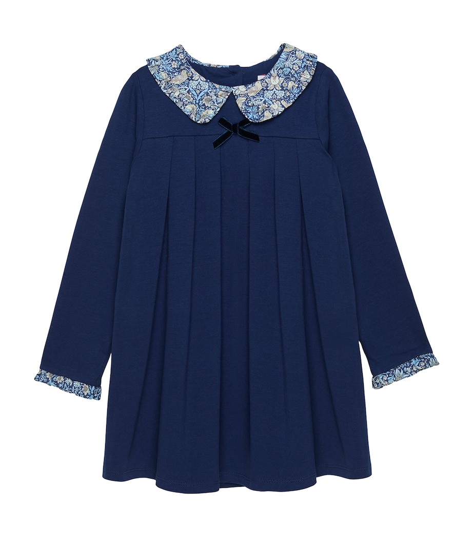 Stretch-Cotton Violet Dress (7-11 Years) NAVY/BLUE STRAW THIE Image 1