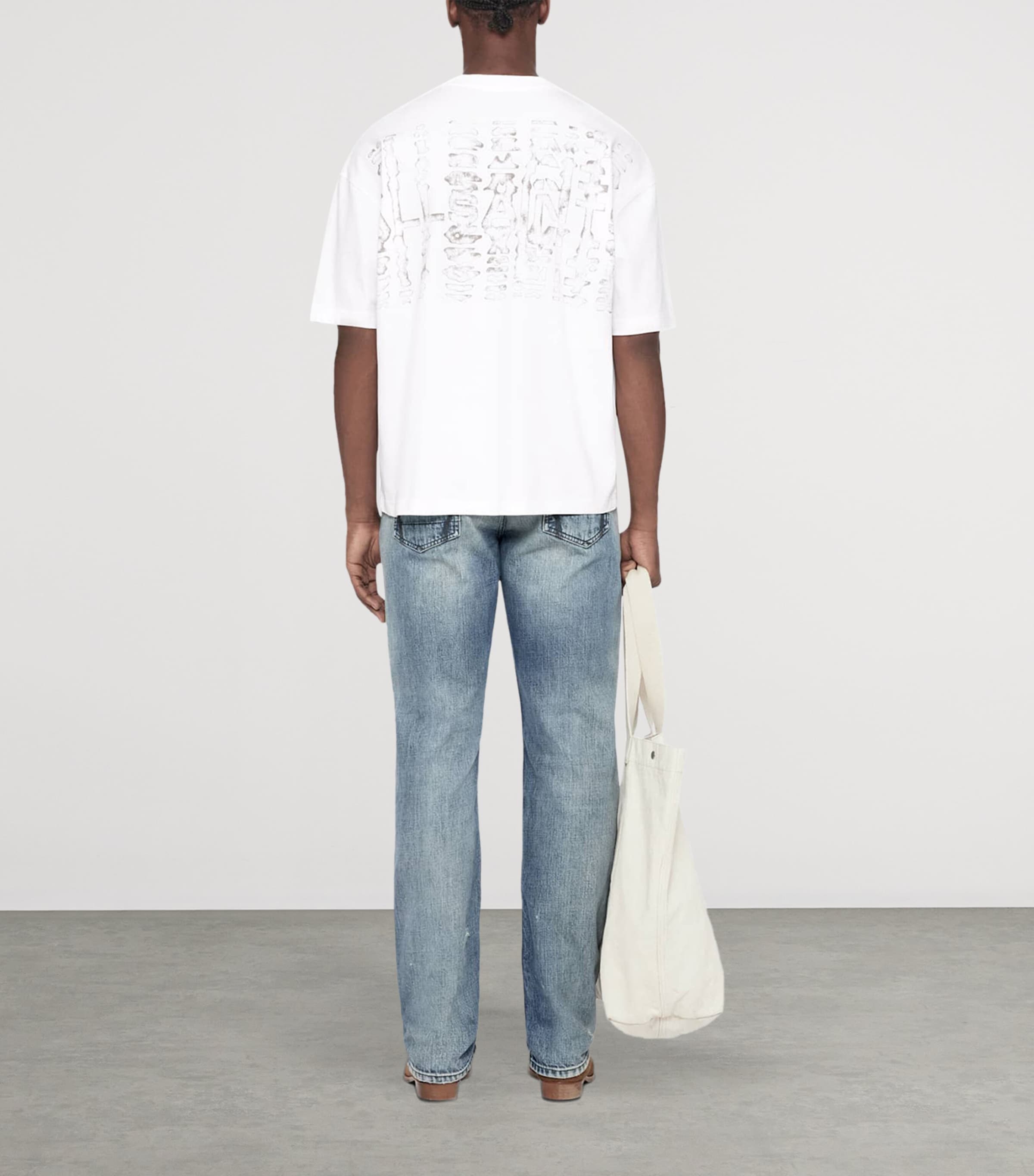 AllSaints Mens Organic Cotton Roller T-Shirt Optic White Image 7