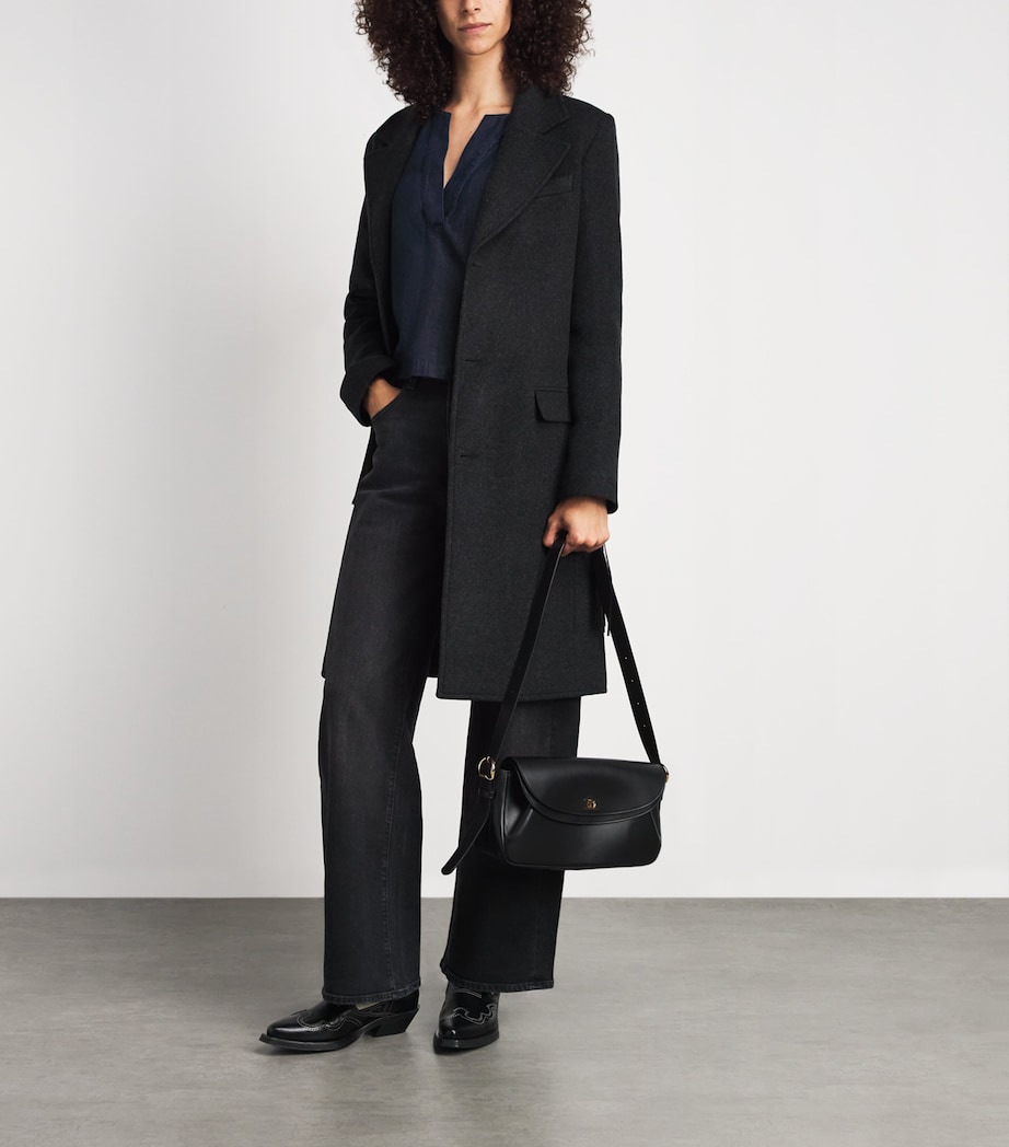 FRAME Womens Wool-Blend The Rodeo Coat Charcoal Image 2