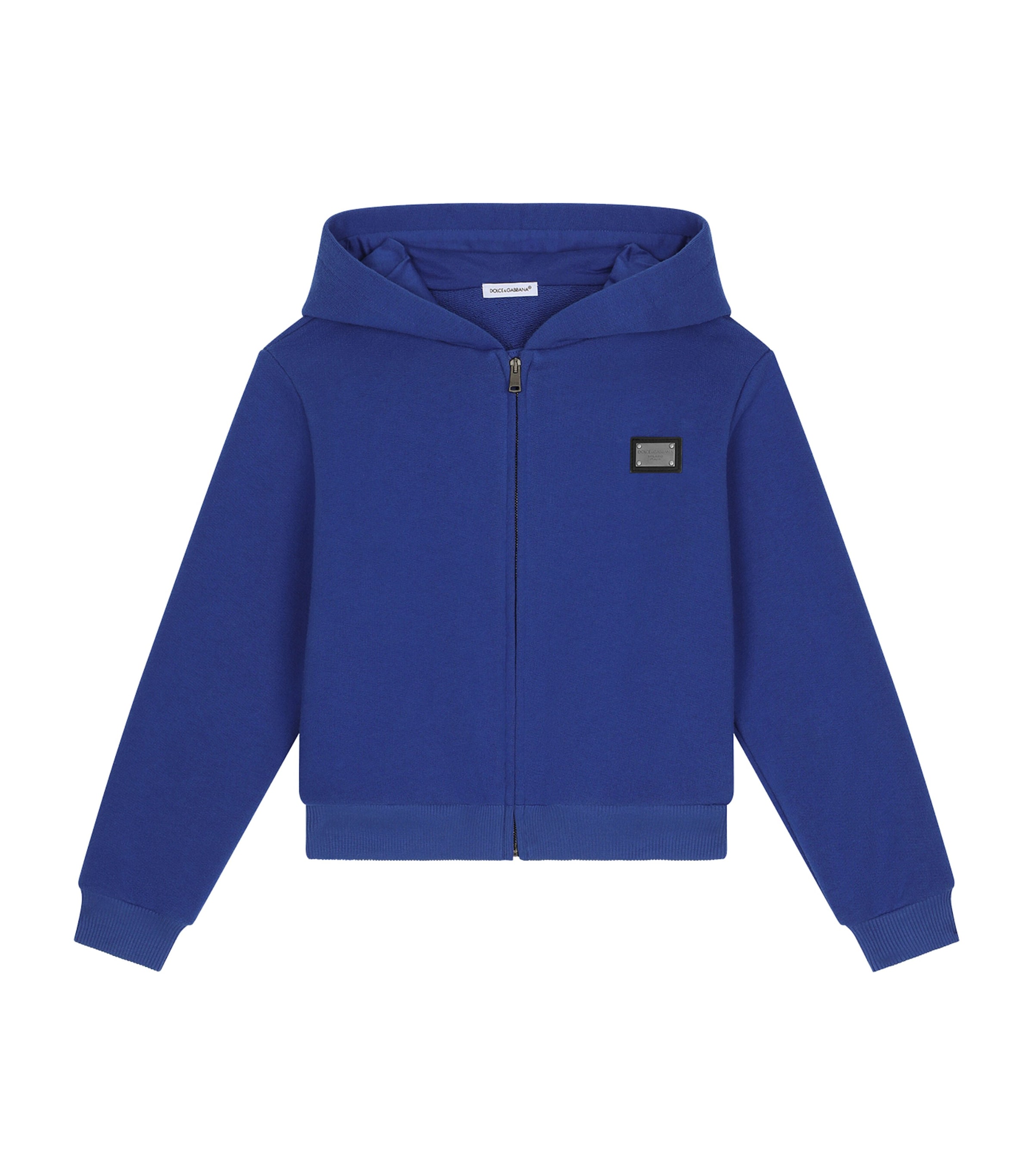 Dolce & Gabbana Logo-plaque Zip-up Cotton Hoodie