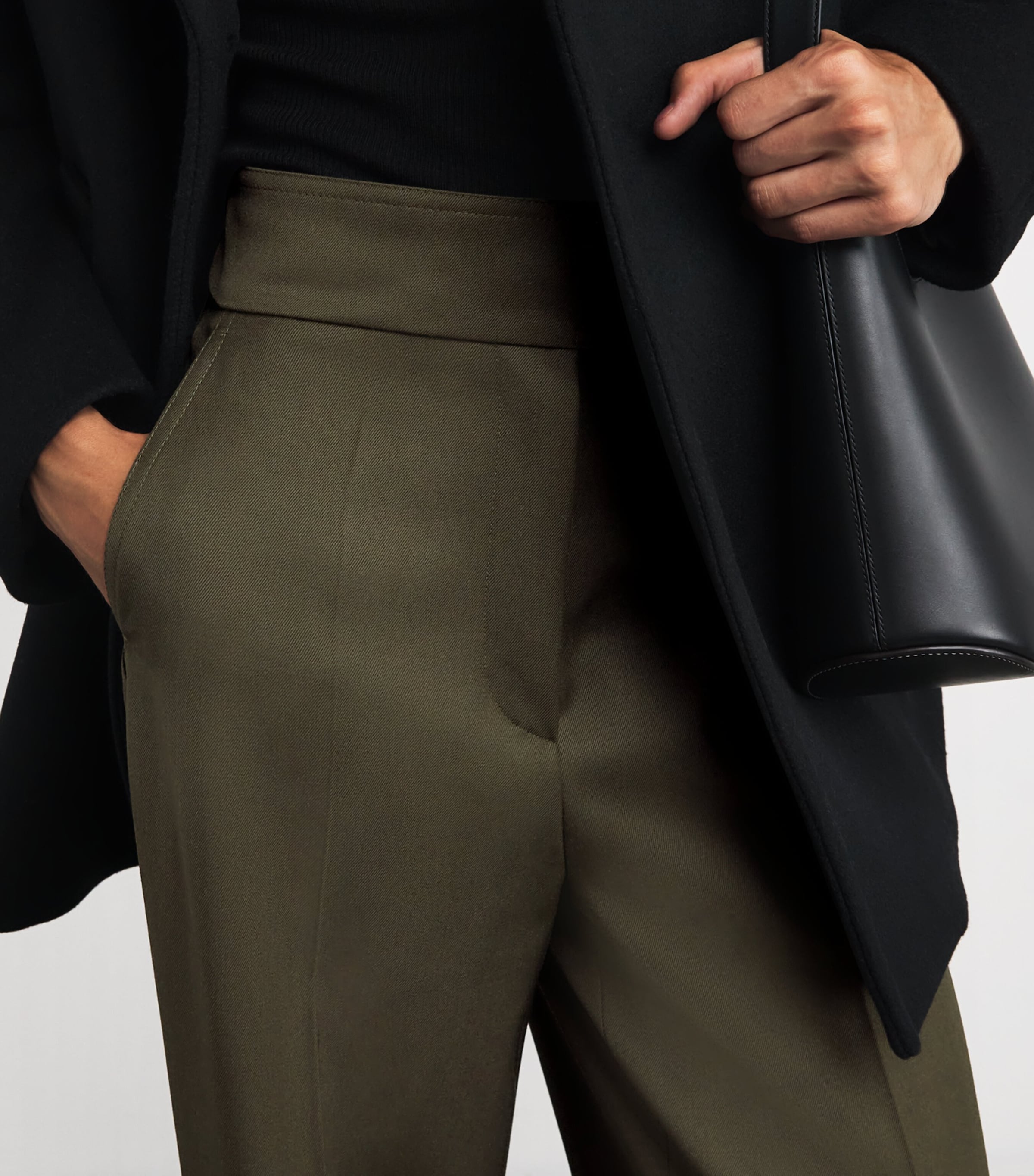 Cotton Wide-Leg Trousers MOSS GREEN Image 6
