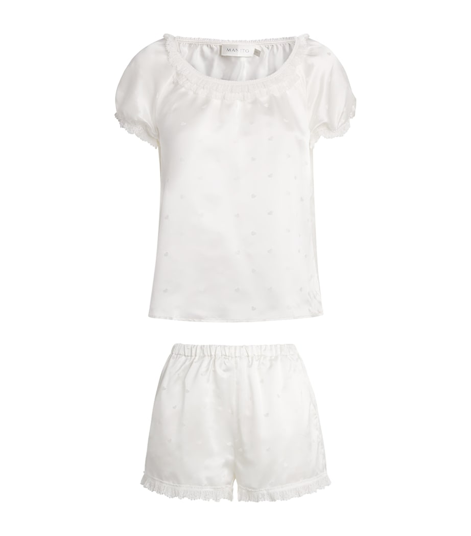 MANITO Womens Silk Sweetie Short Pyjama Set White Image 1