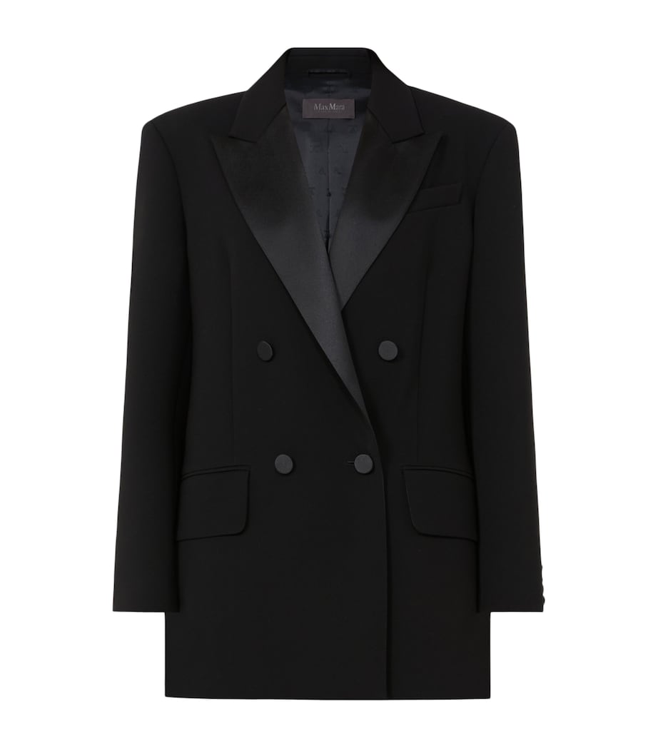 Max Mara Womens Satin-Lapel Blazer Black Image 1