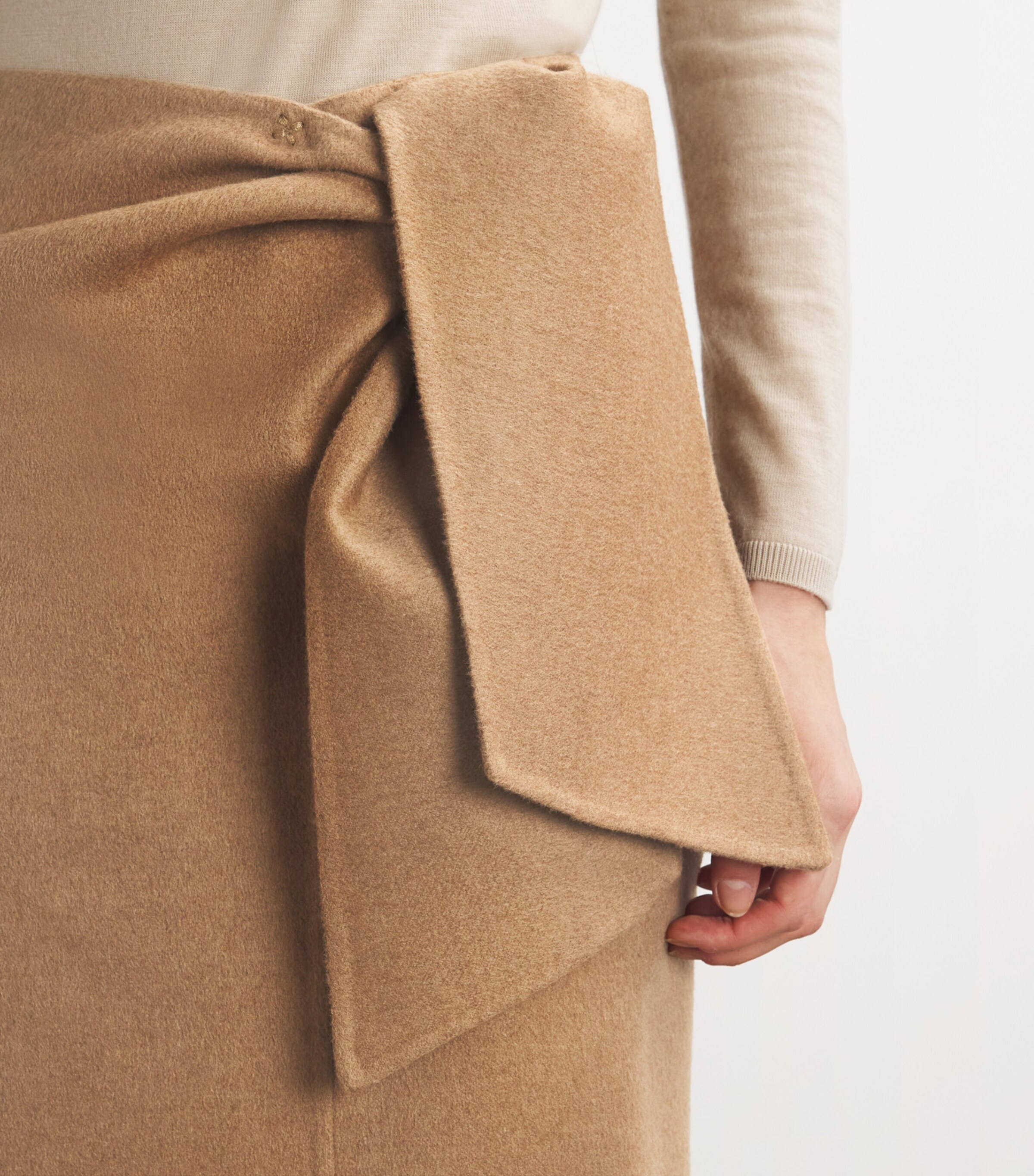 Max Mara Camel Wool Midi Skirt | Harrods CA