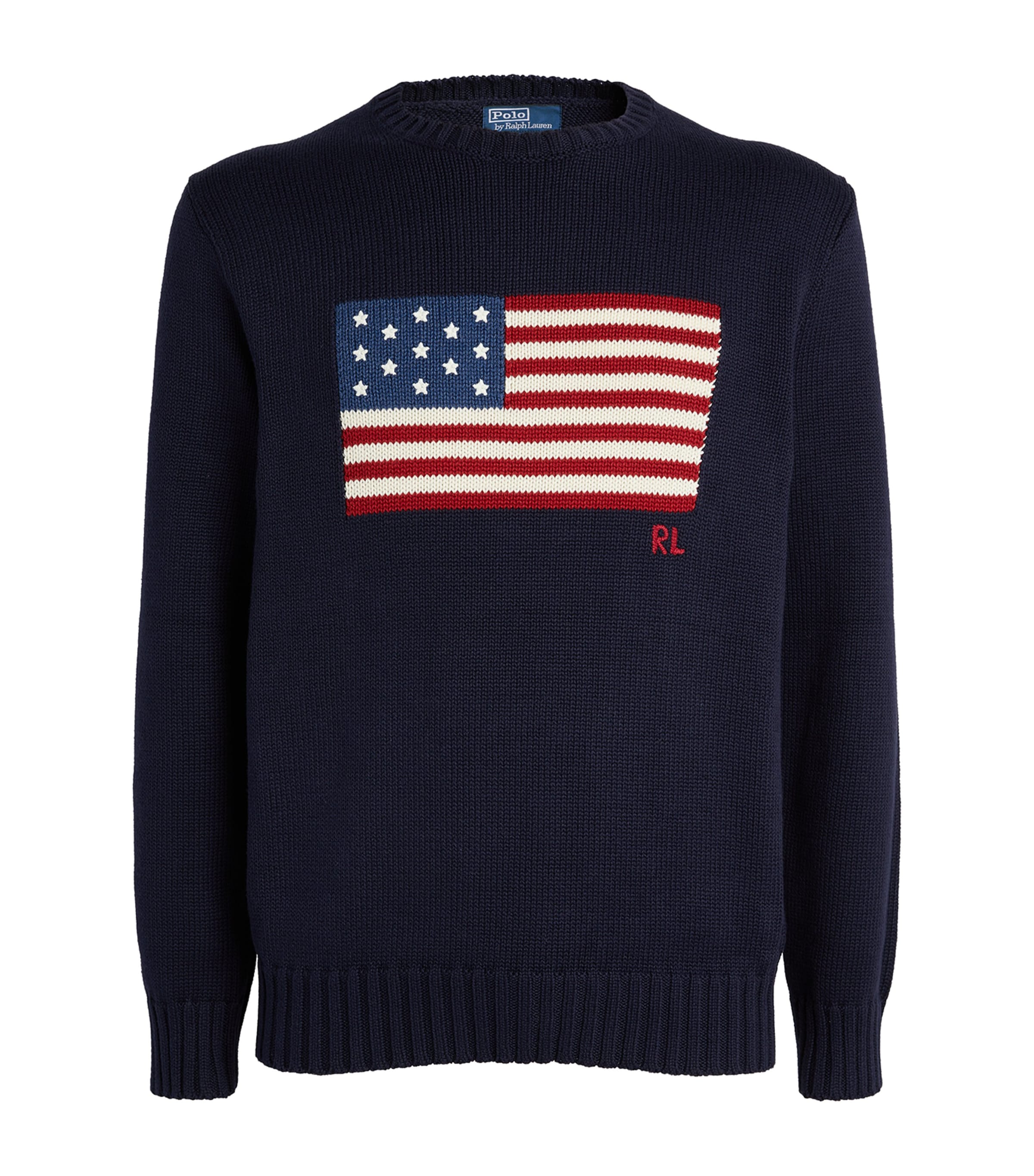 Shop Polo Ralph Lauren American Flag Sweater In Blue