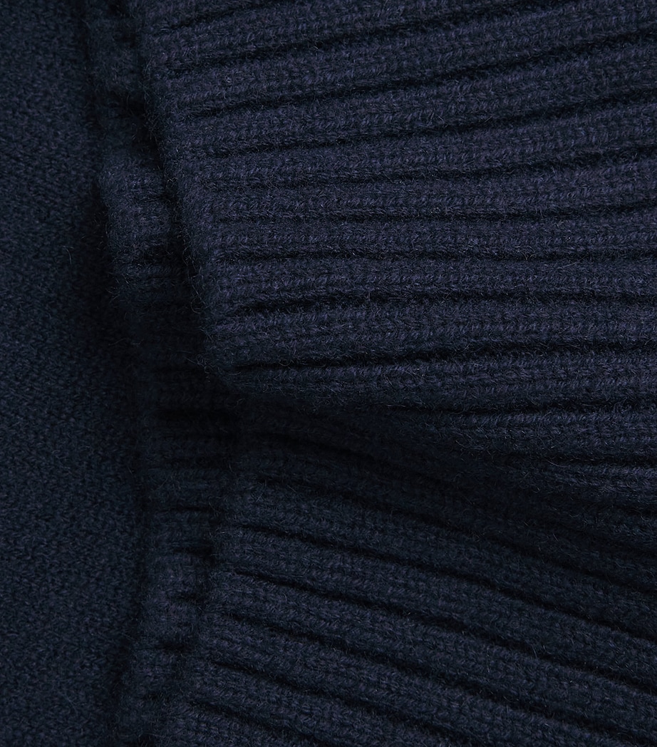 Maje Womens Cashmere-Blend High-Neck Sweater Navy Image 6