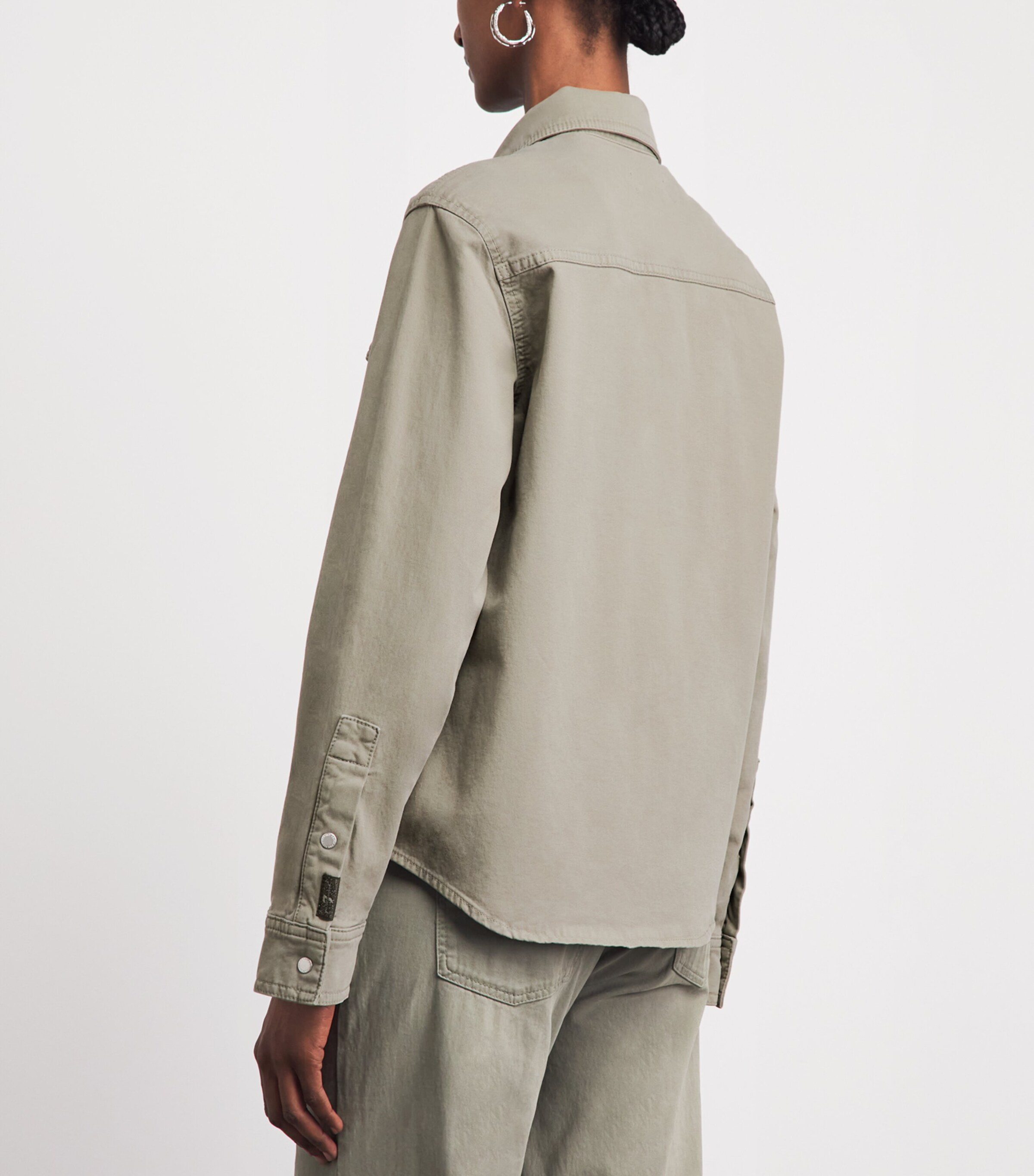 7 For All Mankind Womens Cotton Twill Shirt Cmfrt Twill M Image 5