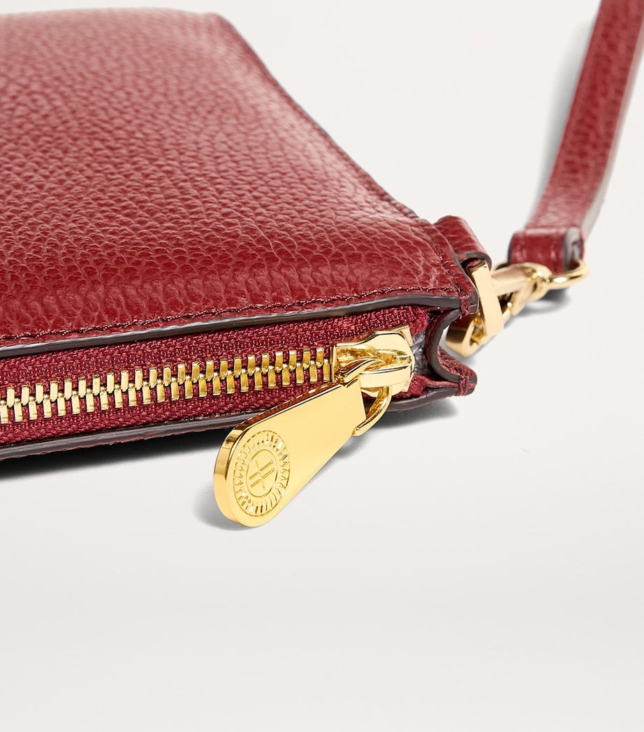 Medium Pebbled Leather Pouch BURGUNDY Image 4