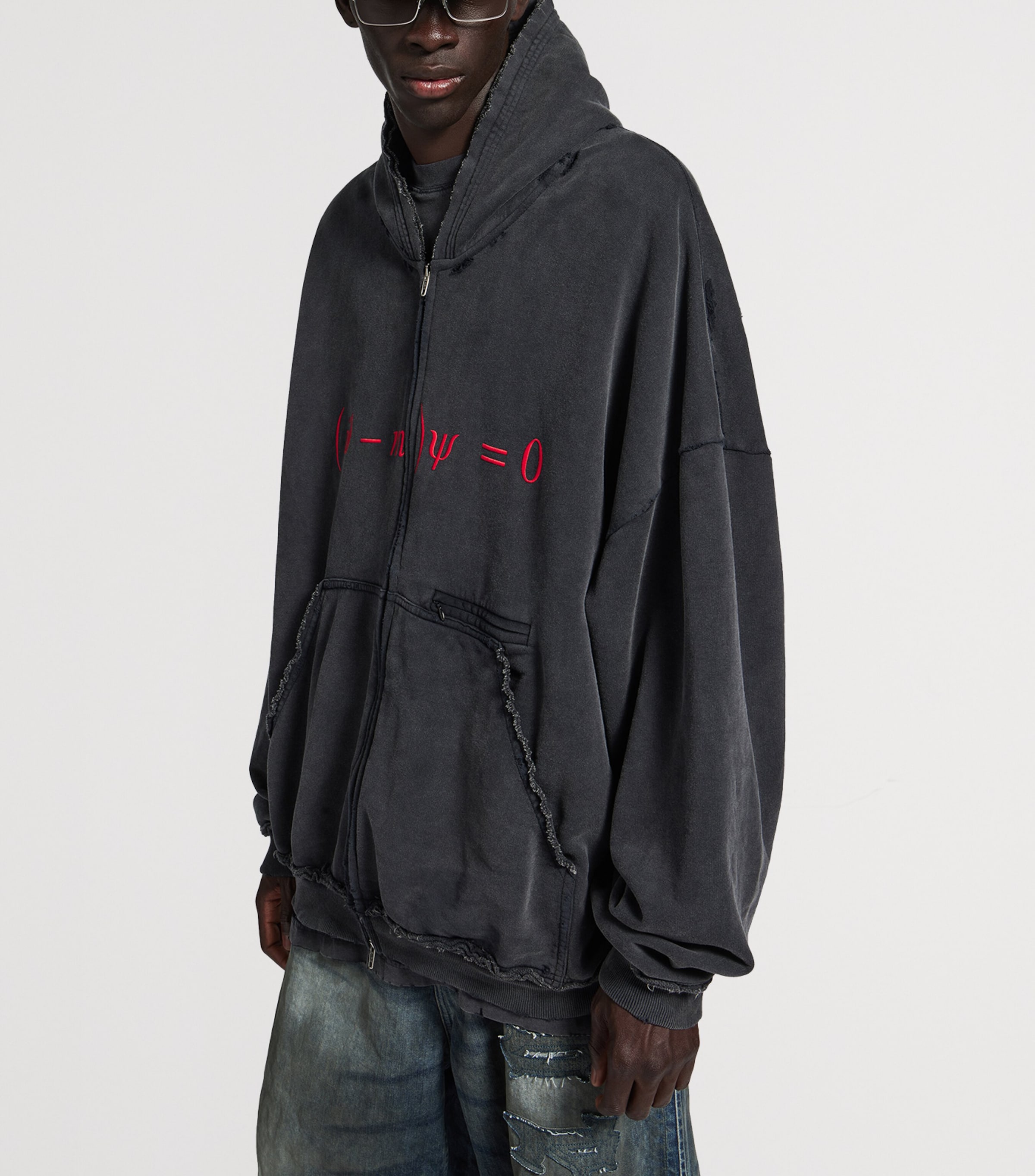 Balenciaga Mens Cotton Dirac Formula Zip-Up Hoodie Image 5