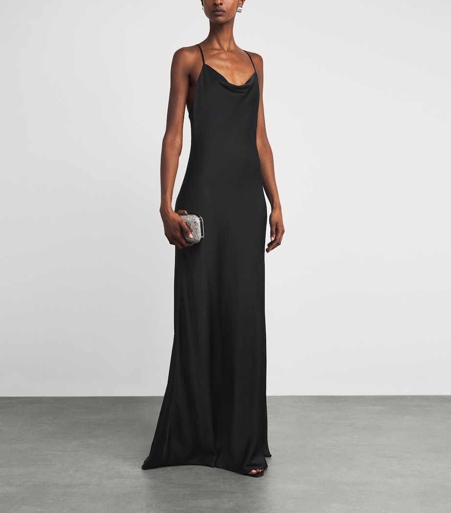 Jenny Packham Womens Tayen Maxi Slip Dress Liquorice Image 2