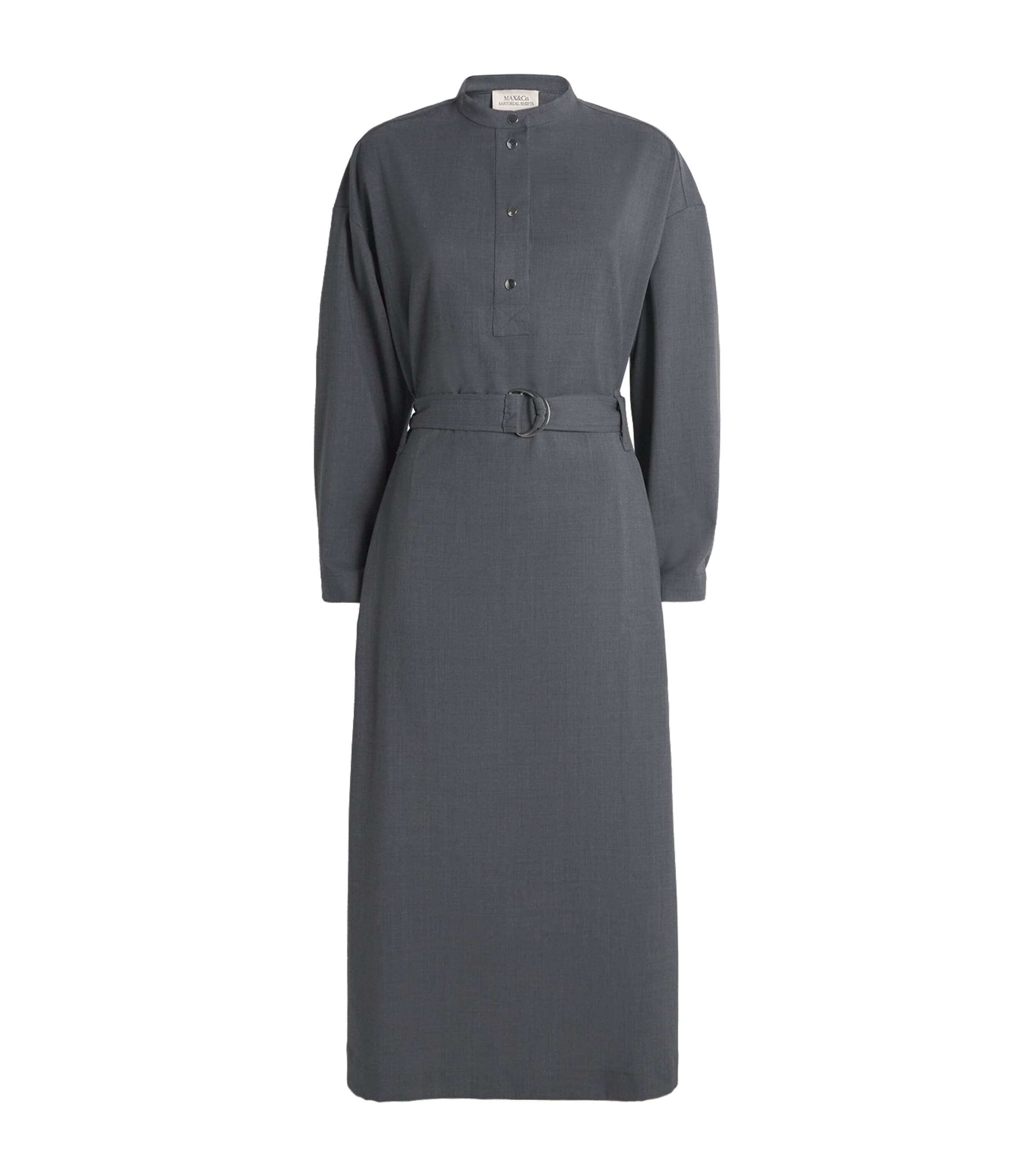 Max & Co Wool-blend Tailored Midi Dress In Gray