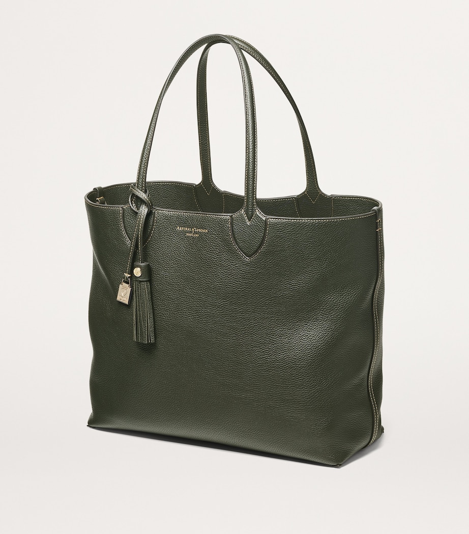 Leather Hudson Tote Bag GREEN Image 4