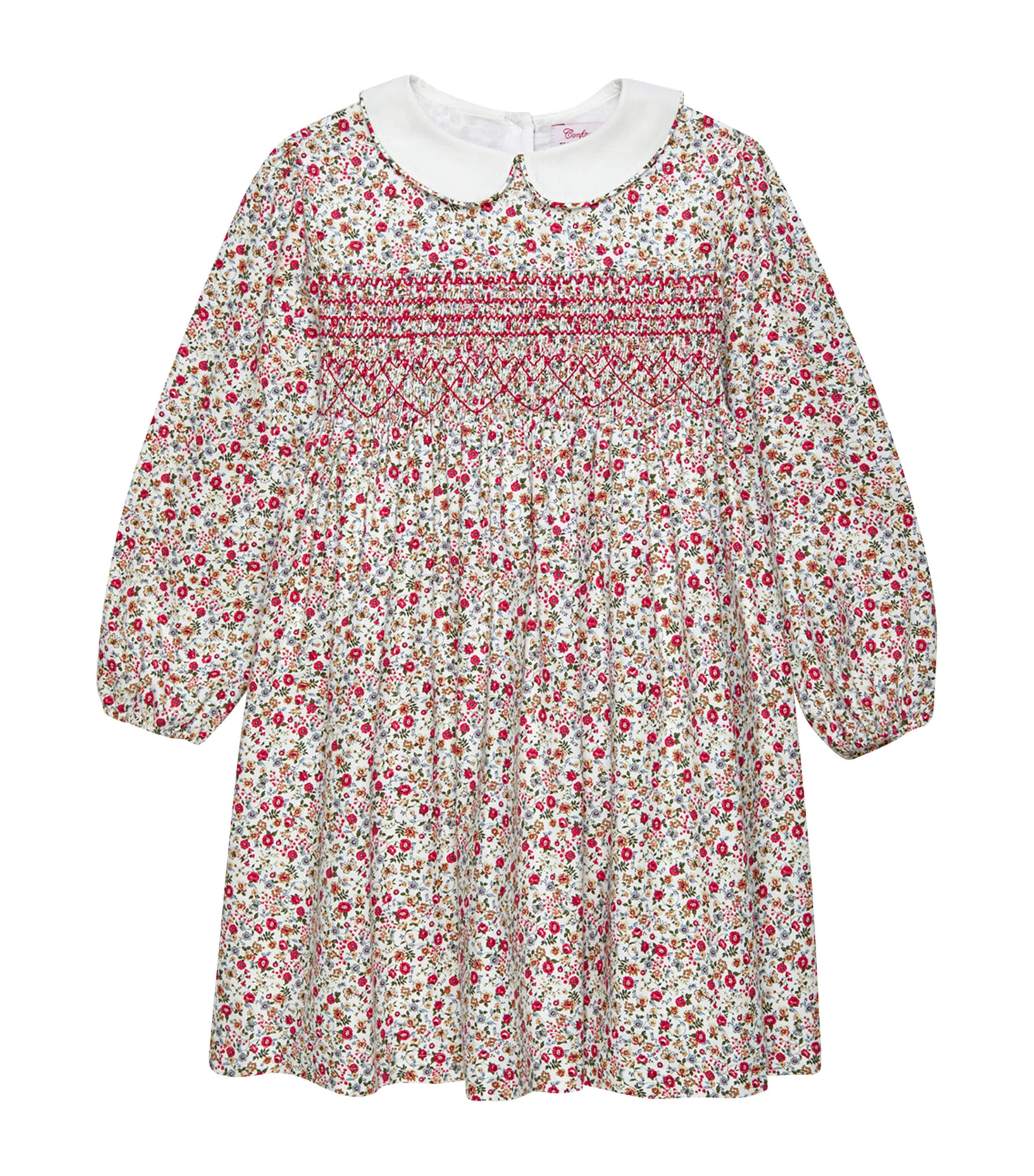 Shop Trotters Smocked Floral Arabella Dress In Red