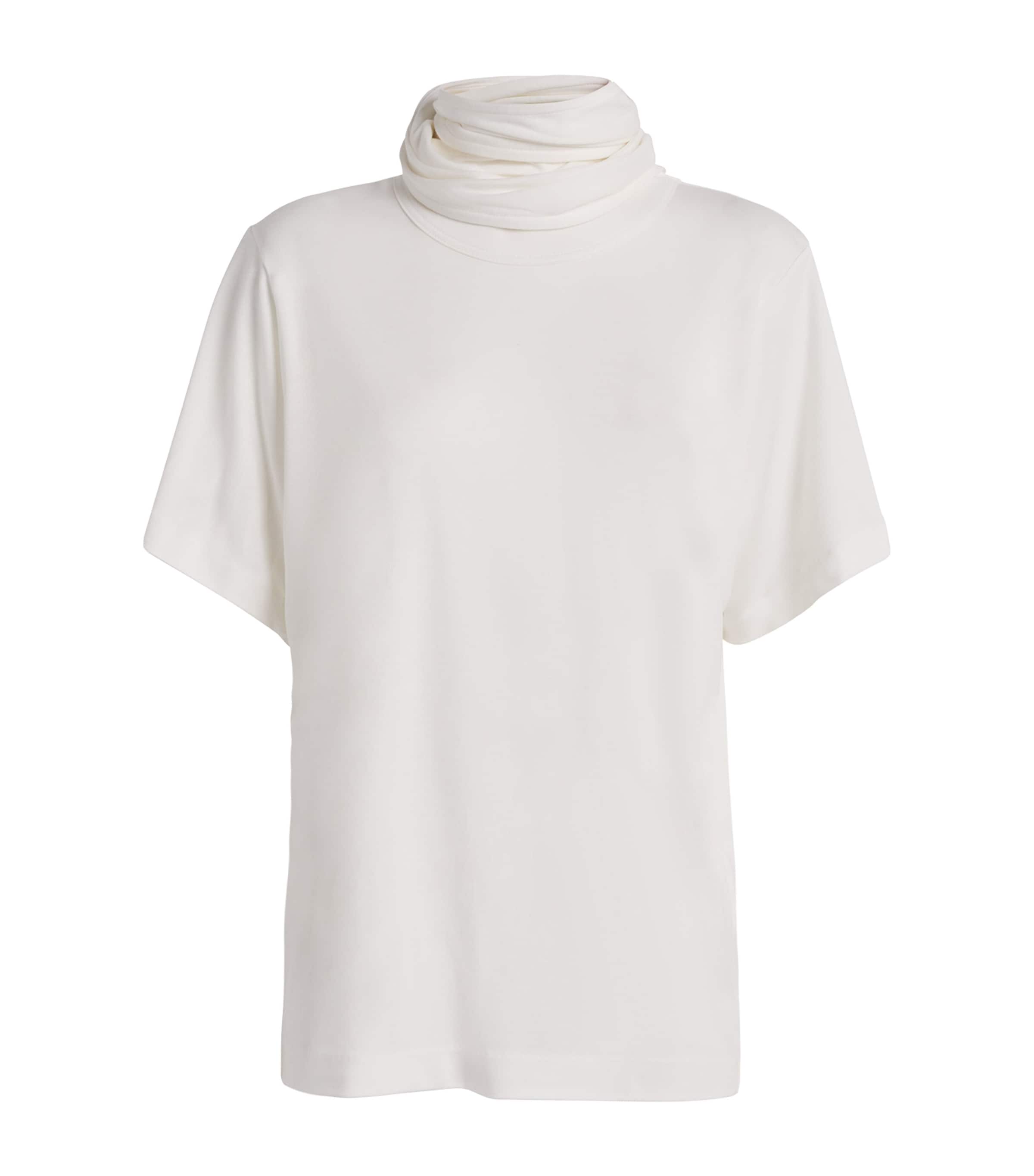 Shop Bite Studios Lyocell-cashmere Ludo Wrap T-shirt In Ivory