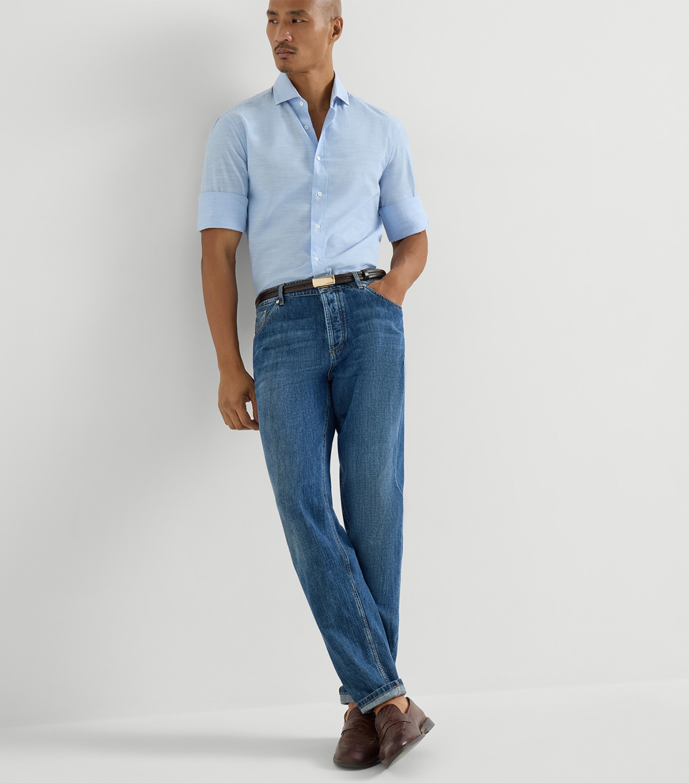 Brunello Cucinelli Mens Lightweight Straight Jeans Image 4