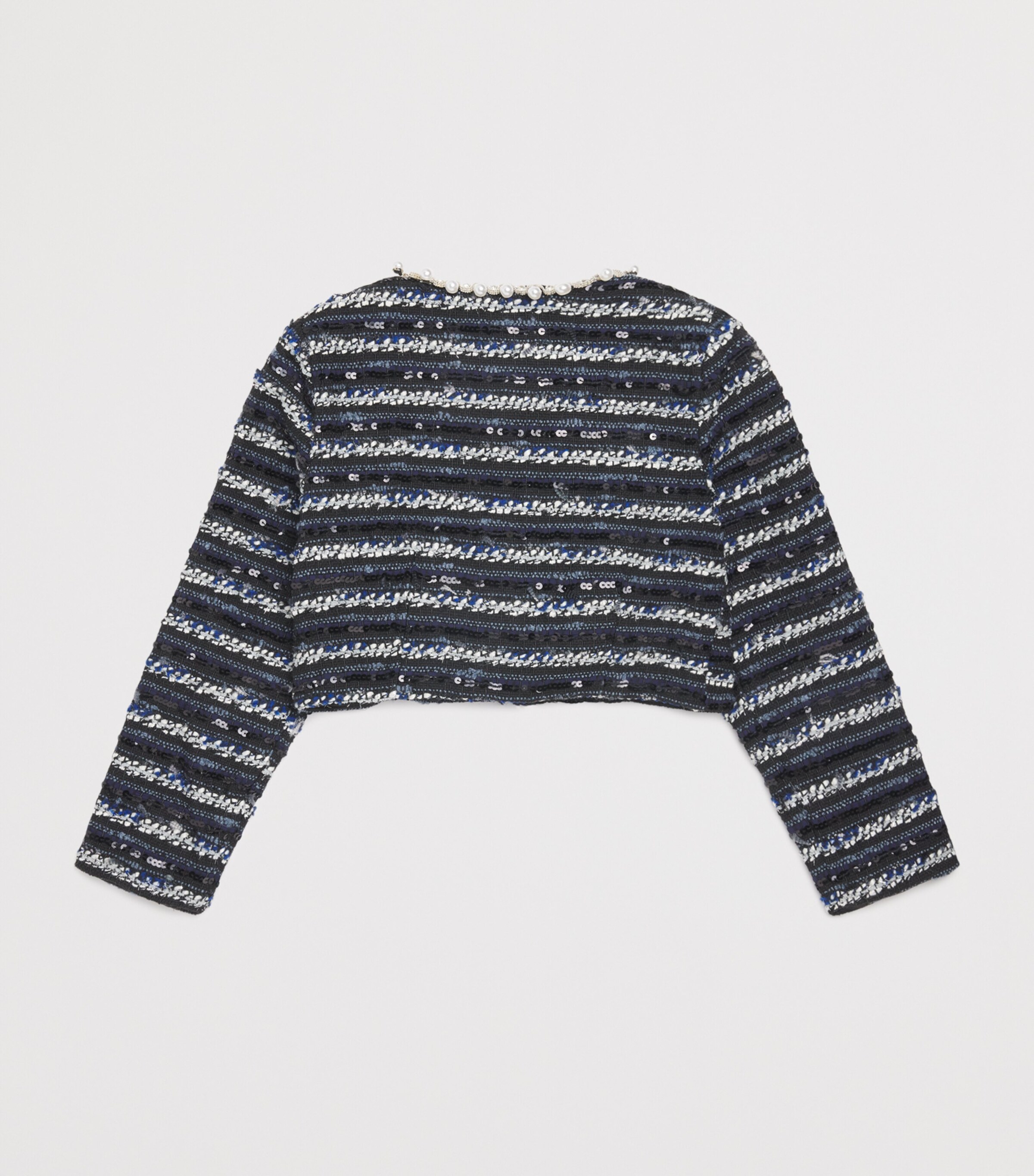 Bardot Junior Bouclé Embellished Lana Blazer (12-14 Years) Navy/black Image 2