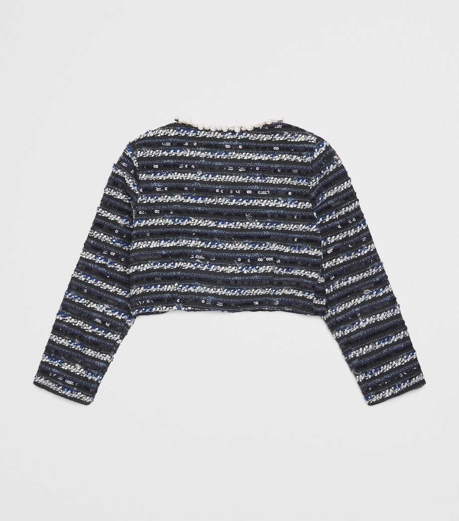 Bardot Junior Bouclé Embellished Lana Blazer (12-14 Years) Navy/black Image 2