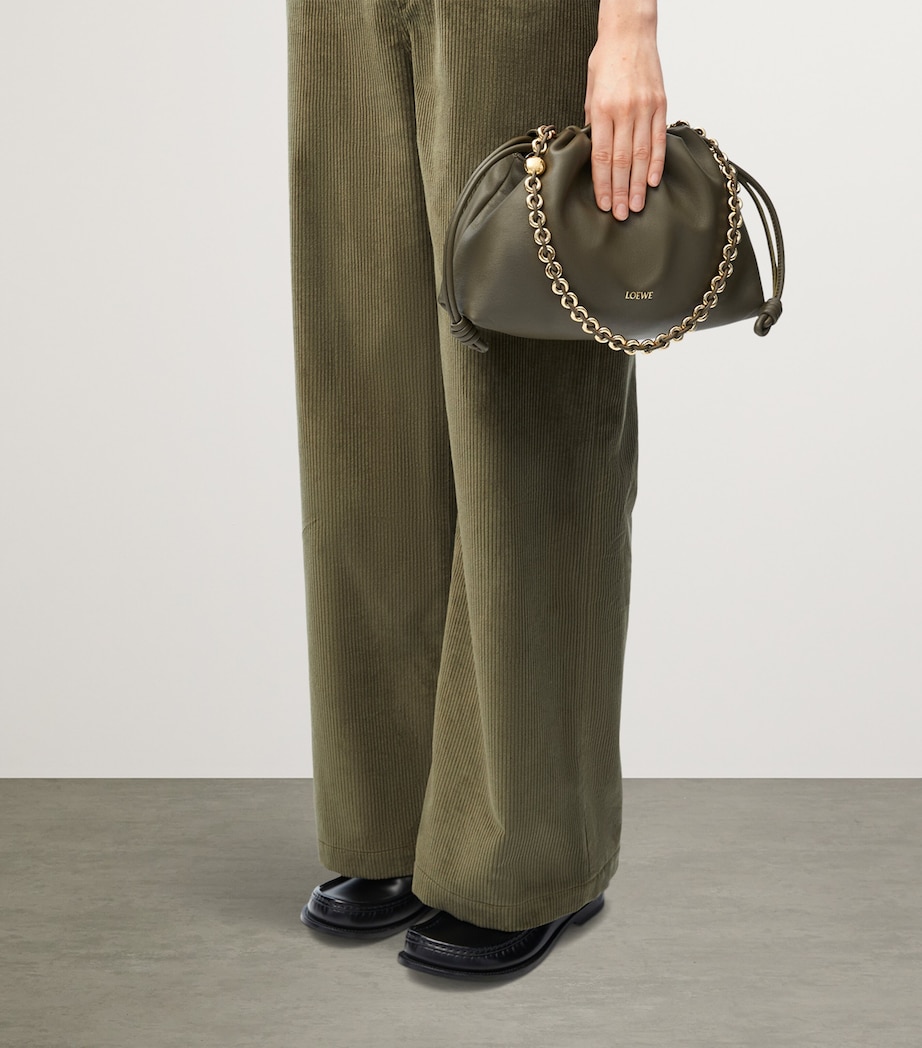 Leather Flamenco Purse DARK KHAKI GREEN Image 2
