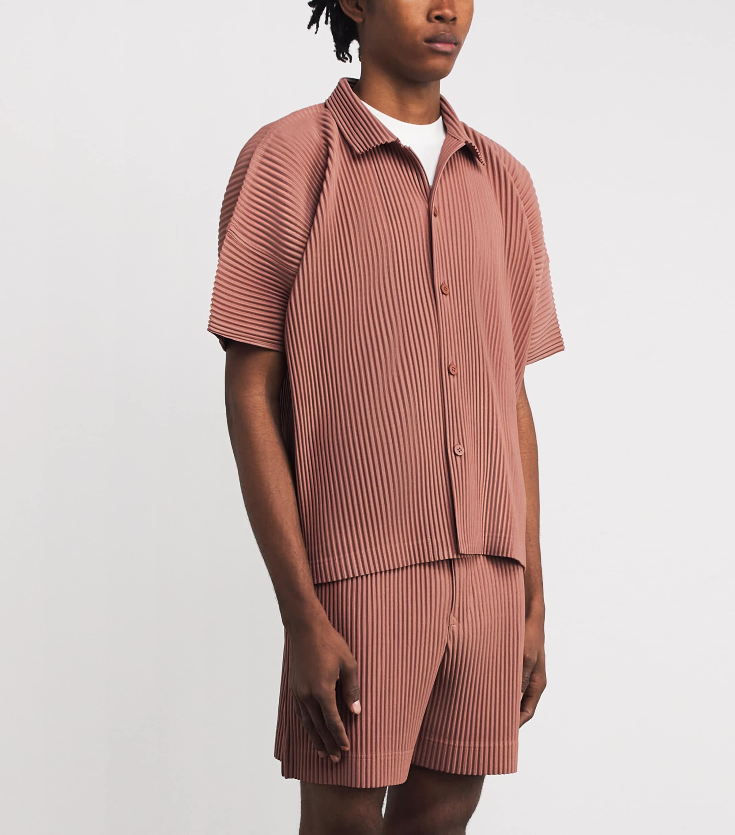 Pleated Shirt 26-VANADINITE RED Image 3