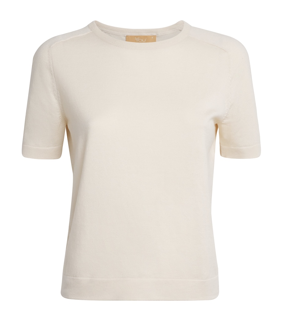 Y.O.U Womens Cotton Somerby T-Shirt Ecru Image 1