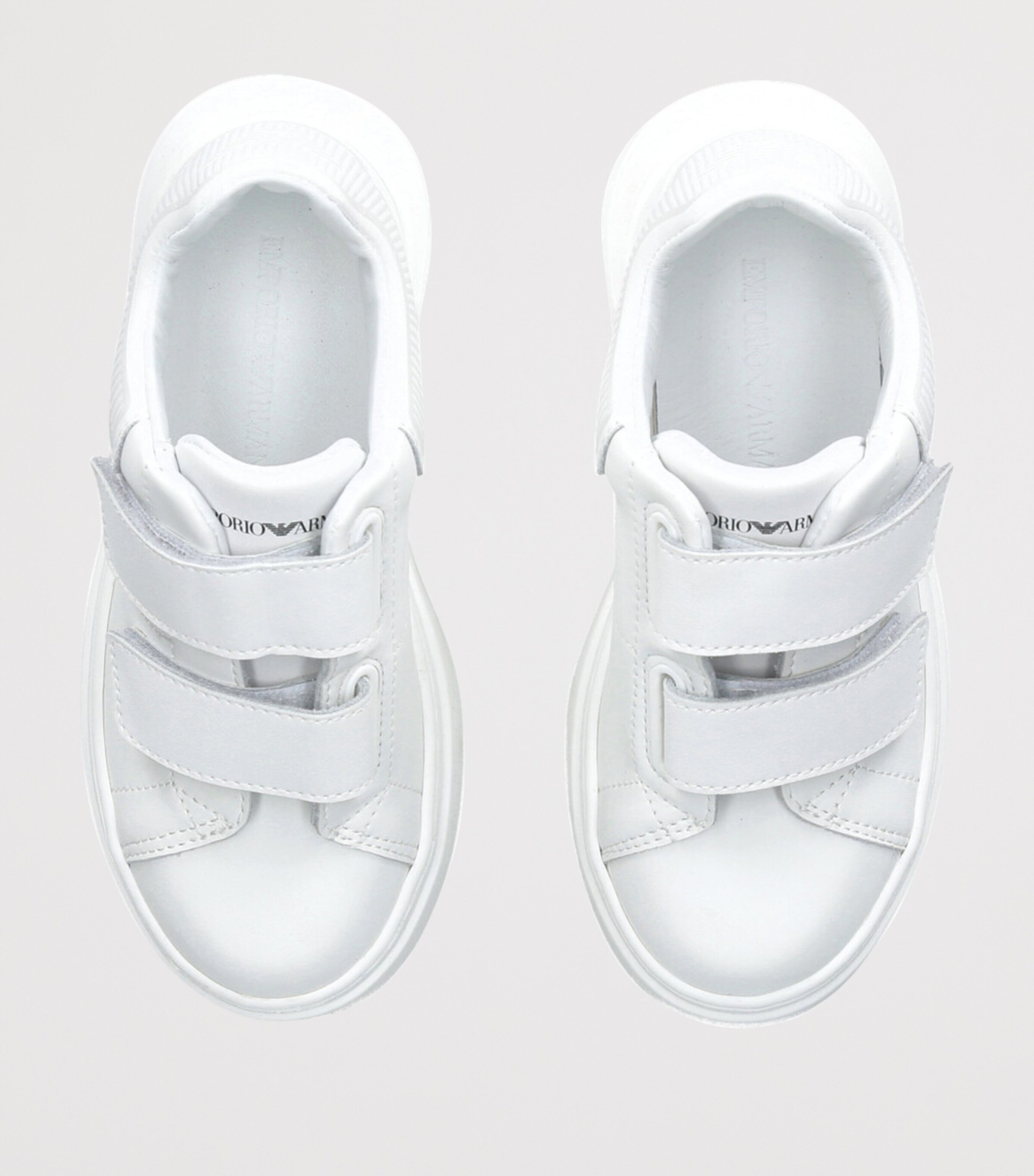 Giorgio Armani Leather Velcro Sneakers White Image 4