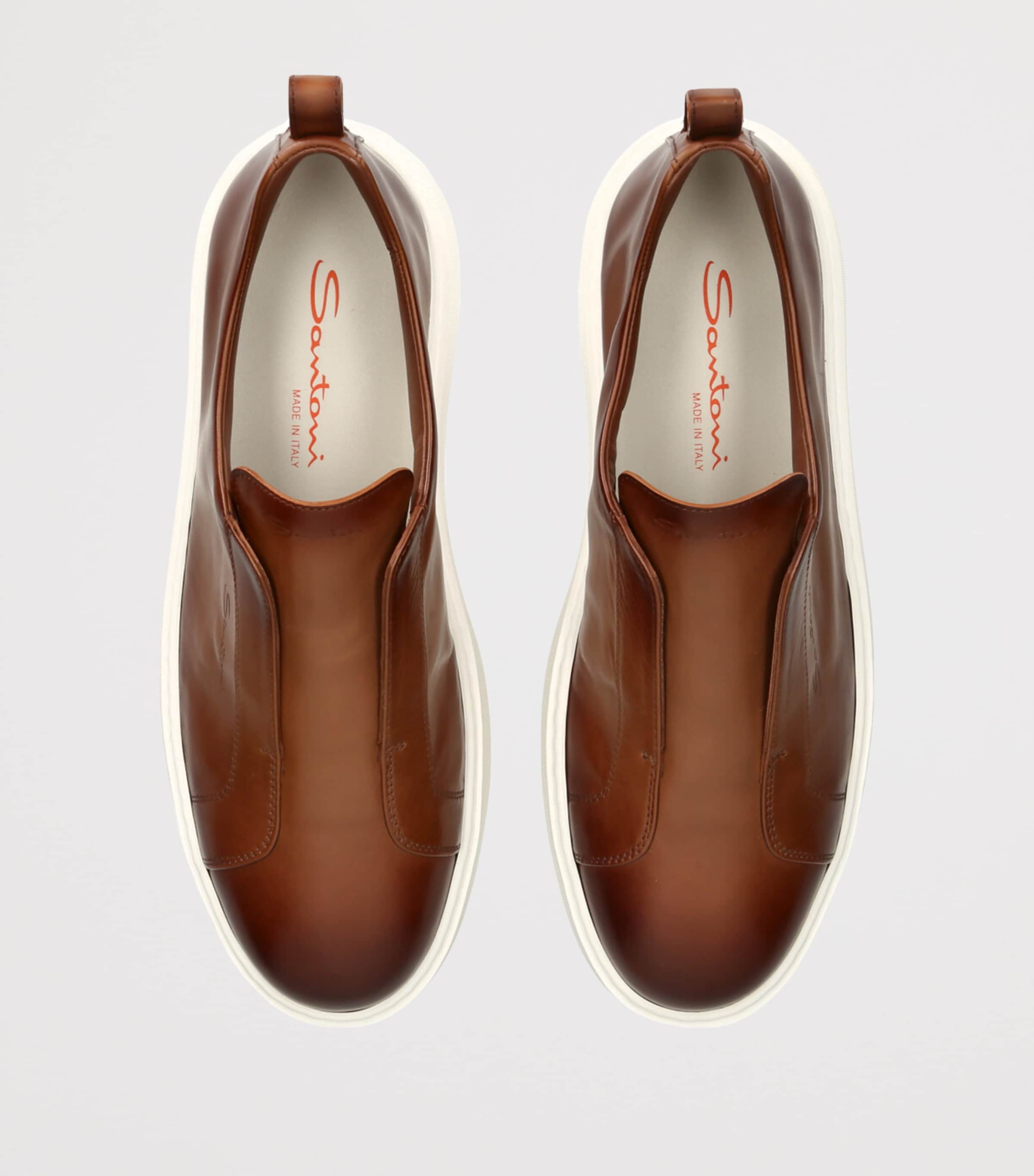 Leather Clean Icon Sneakers BROWN Image 4