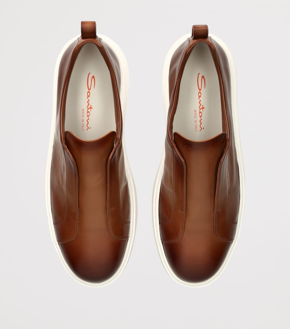 Leather Clean Icon Sneakers BROWN Image 4