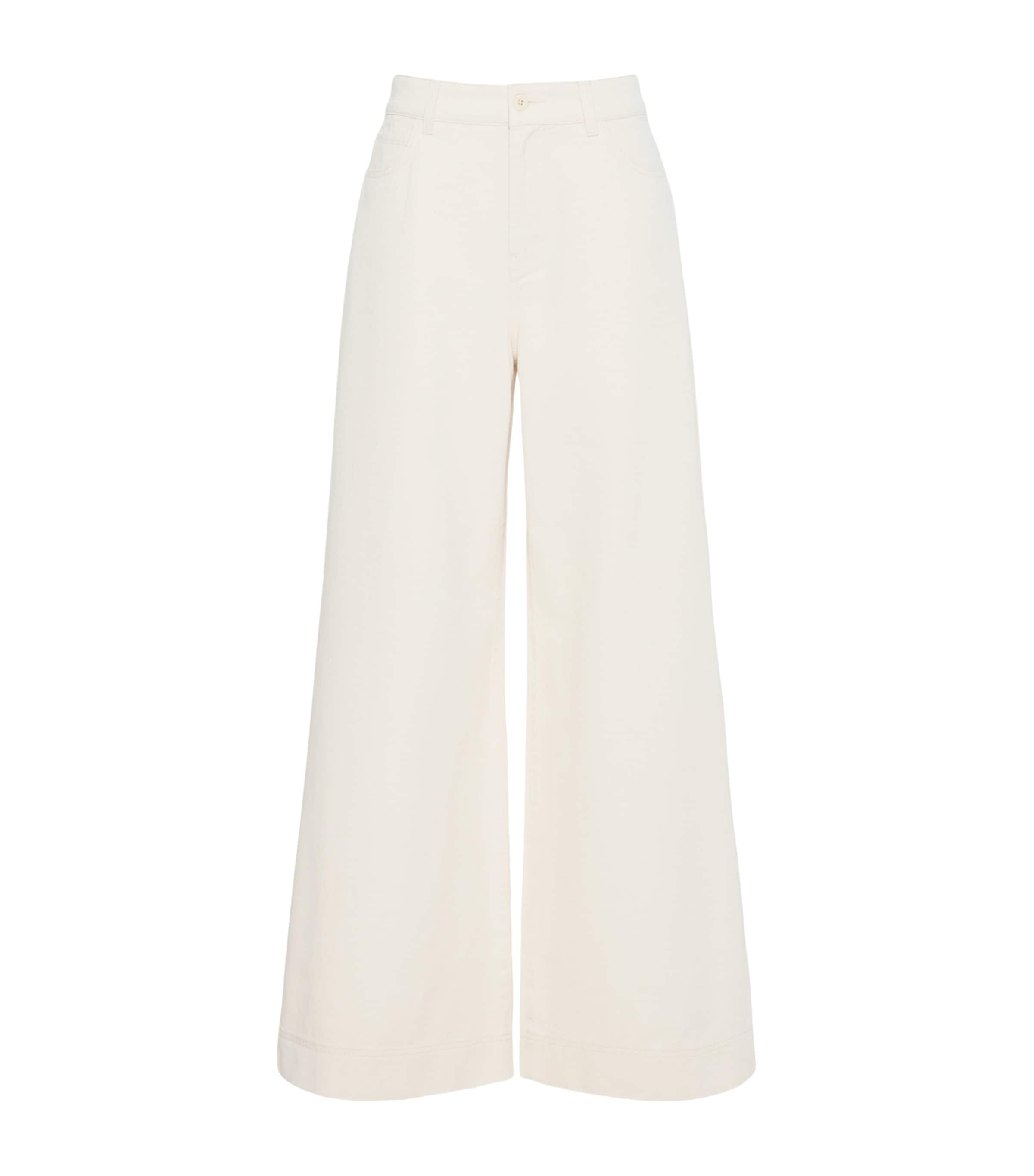 Weekend Max Mara Womens High-Rise Wide-Leg Jeans Ecru Image 1