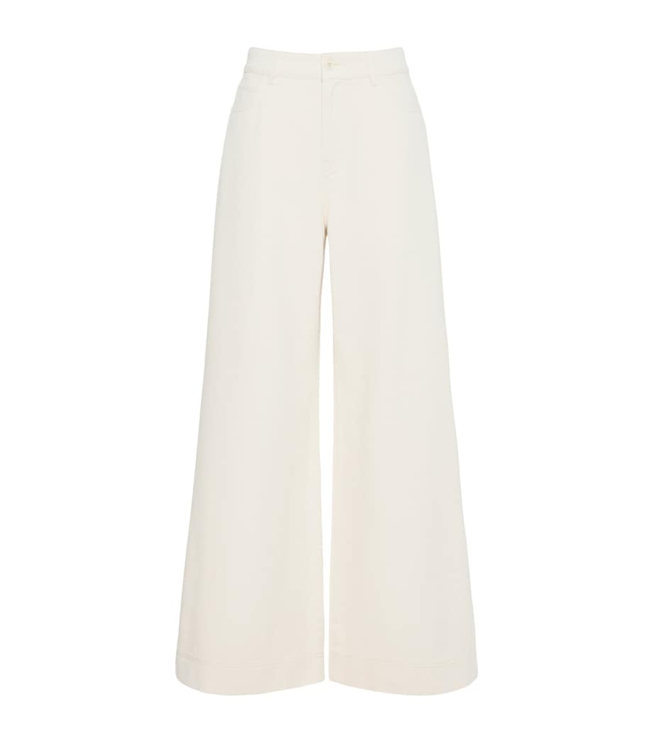 Weekend Max Mara Womens High-Rise Wide-Leg Jeans Ecru Image 1