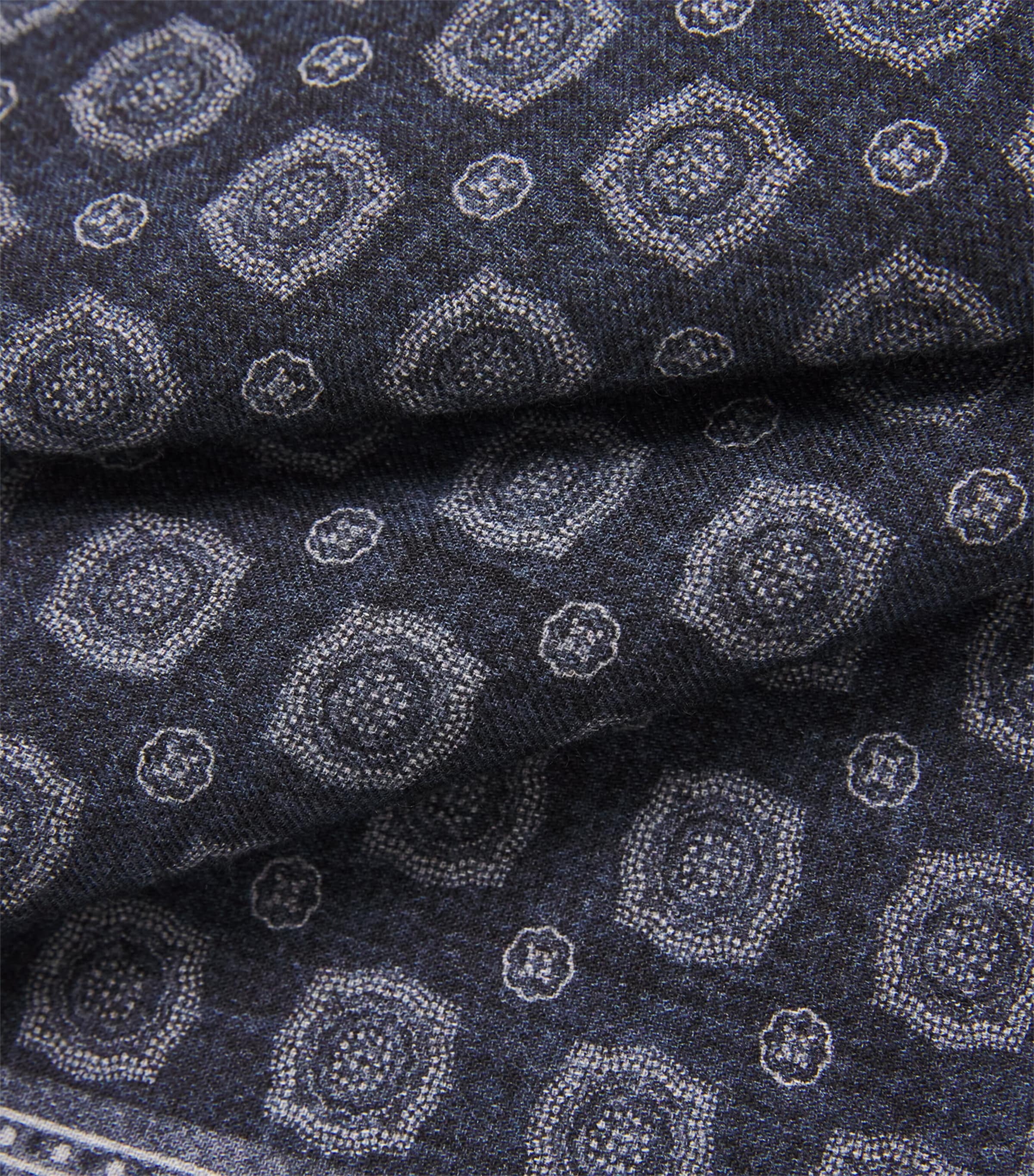 Eleventy Cotton-Wool Pocket Square Blu, Zucchero Image 3