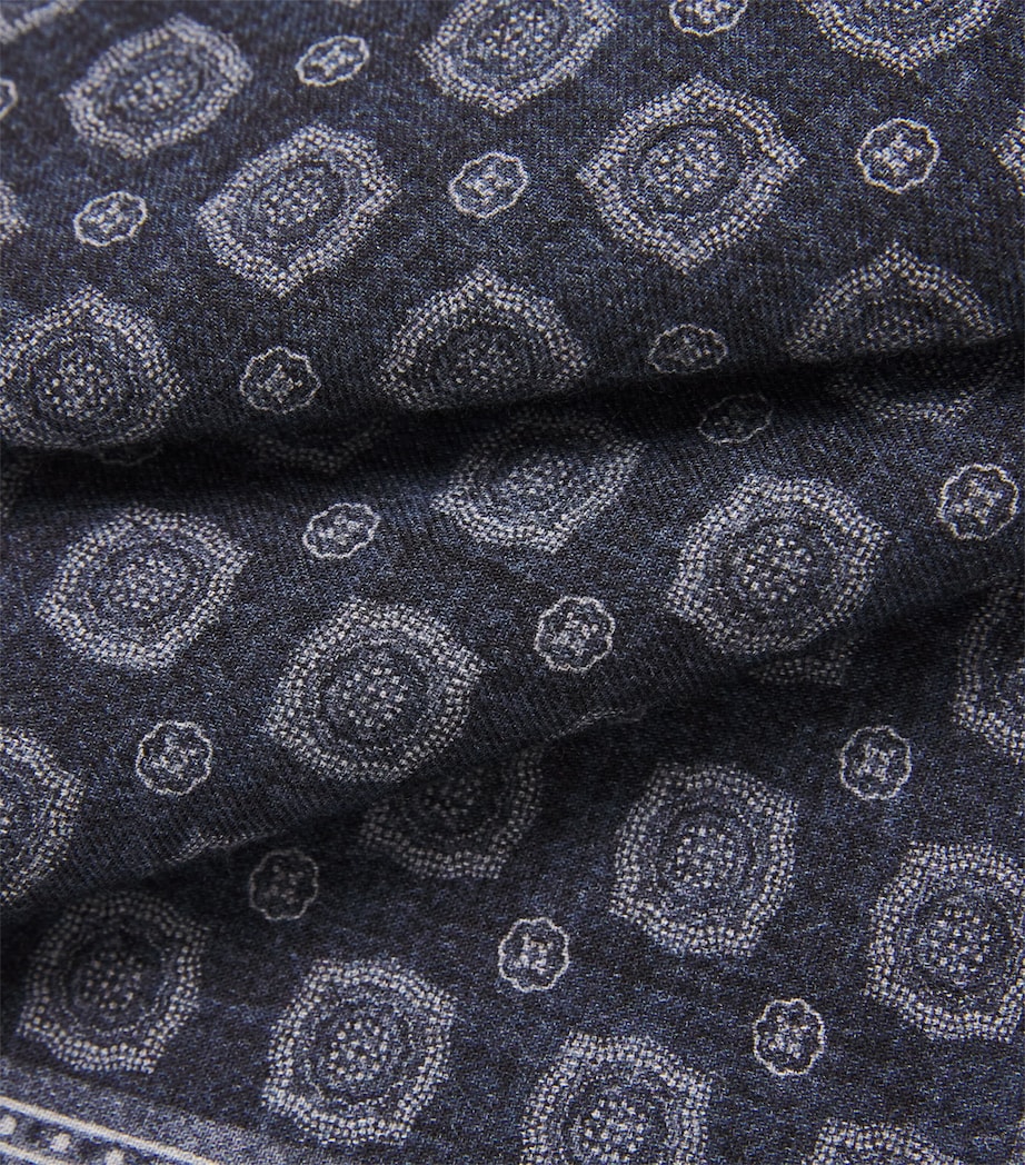 Eleventy Cotton-Wool Pocket Square Blu, Zucchero Image 3