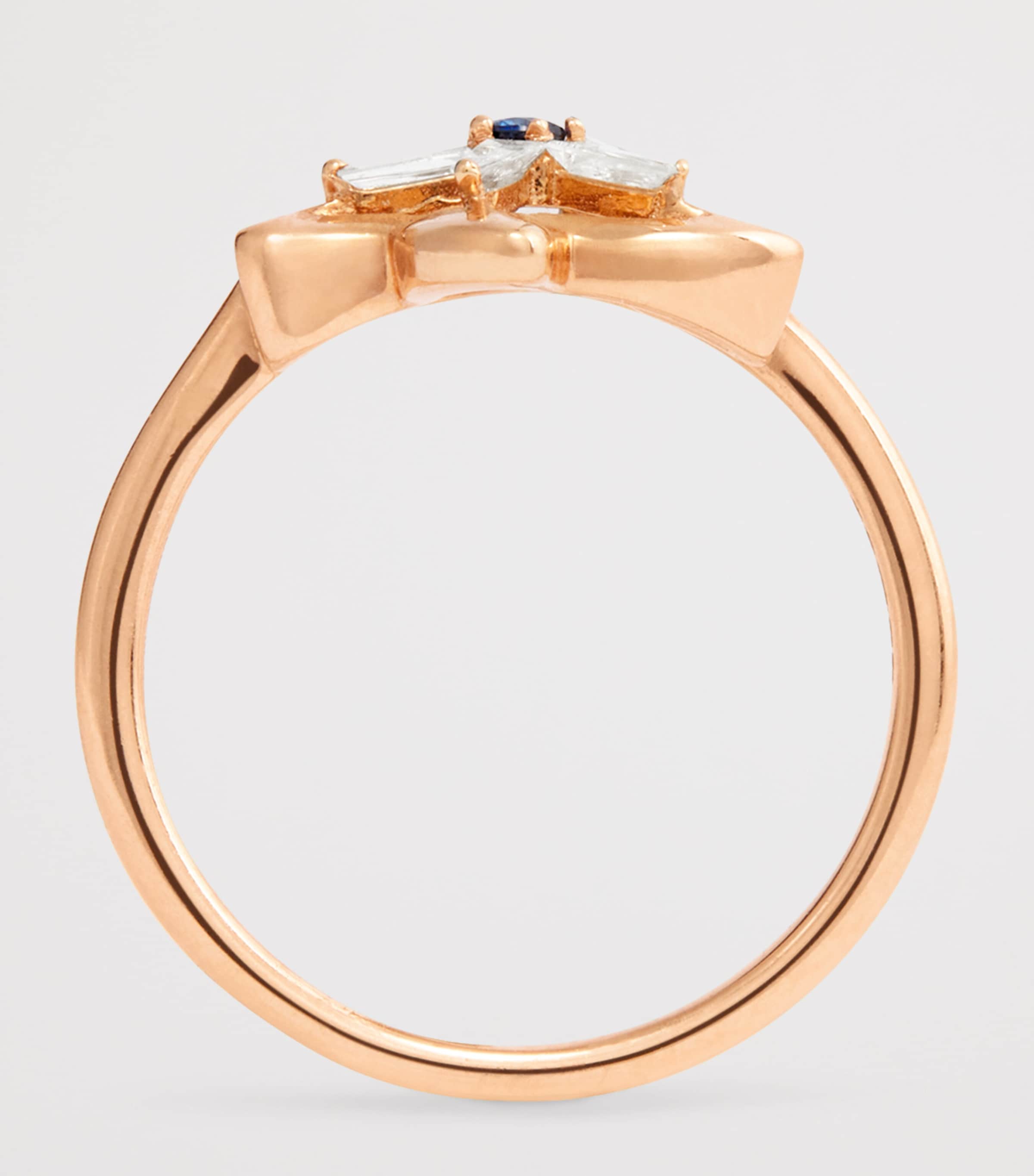 Rose Gold, Diamond and Sapphire Starfish Ring ROSE GOLD Image 3