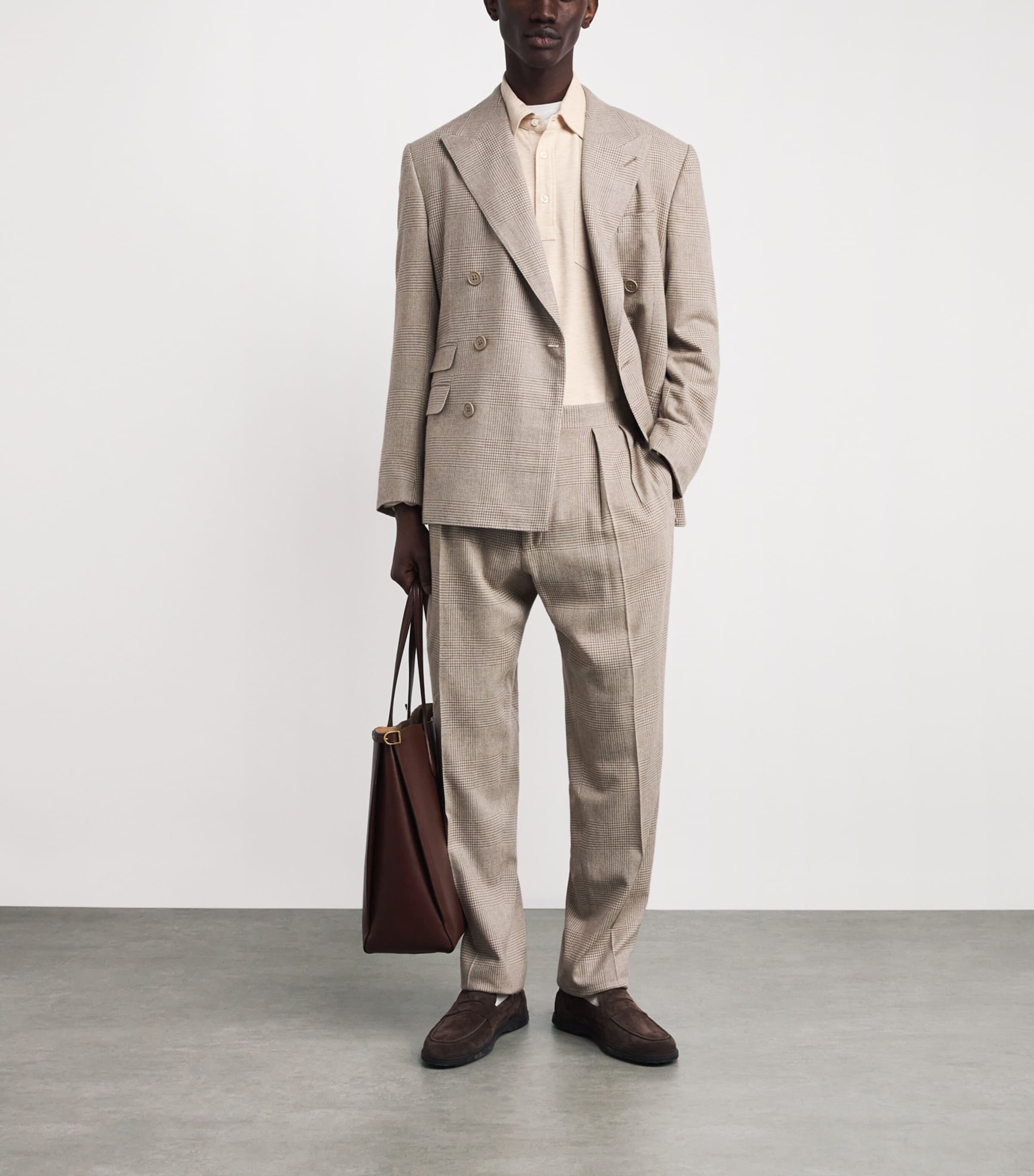 Wool Long-Sleeve Polo Shirt CHAMPAGNE Image 2