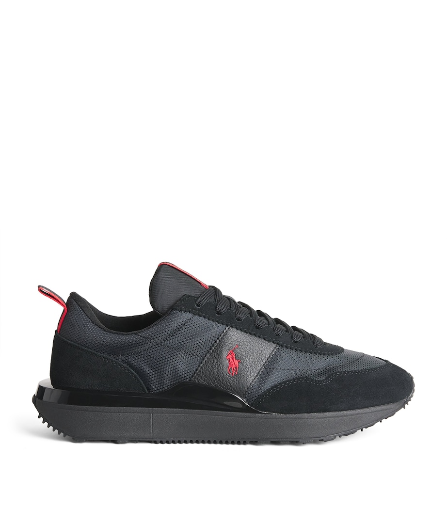 Polo Ralph Lauren Leather-Blend Logo Sneakers Triple Black/red Pp Image 1