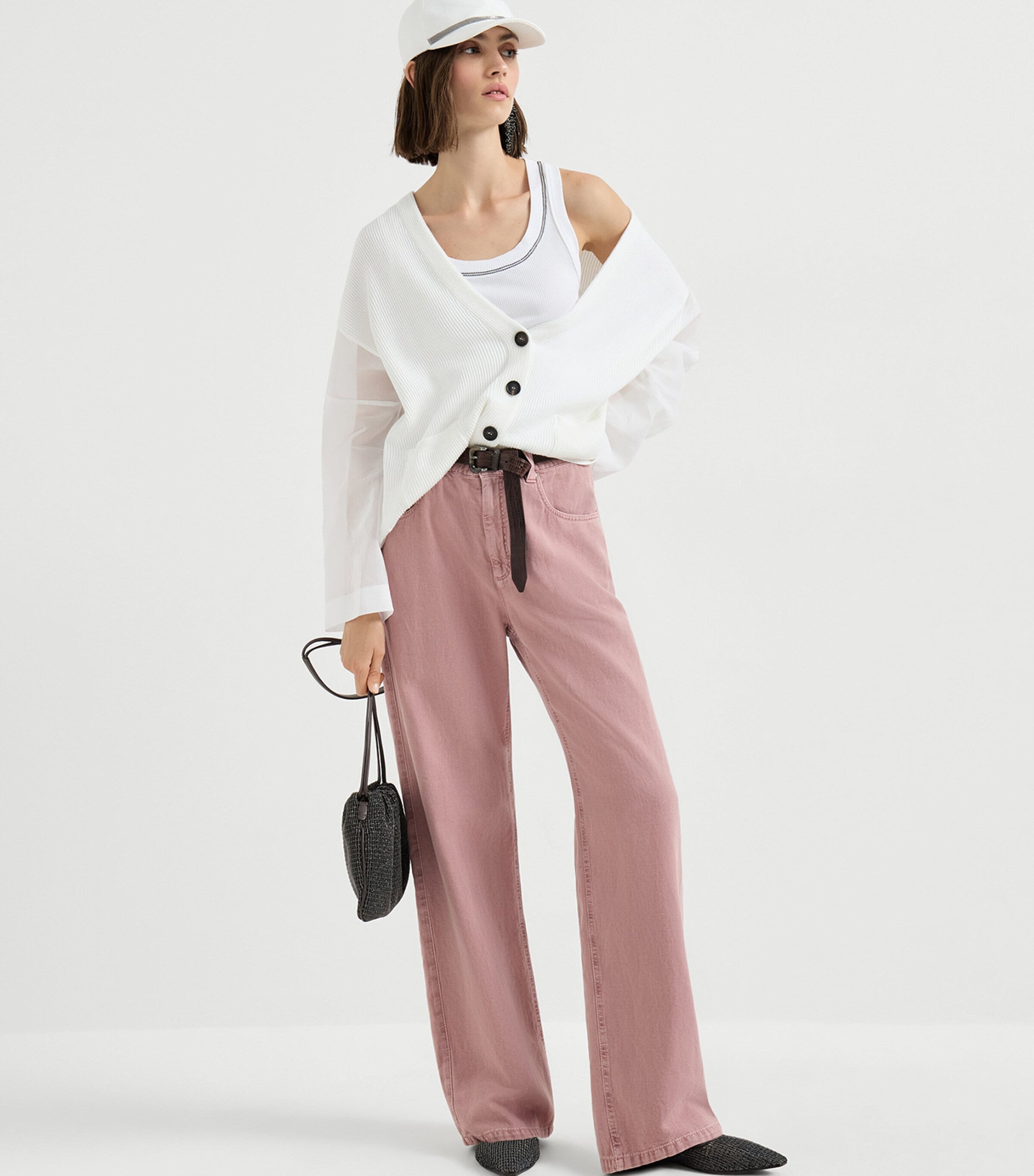 Brunello Cucinelli Womens Cotton-Linen Garment-Dyed Trousers Image 2