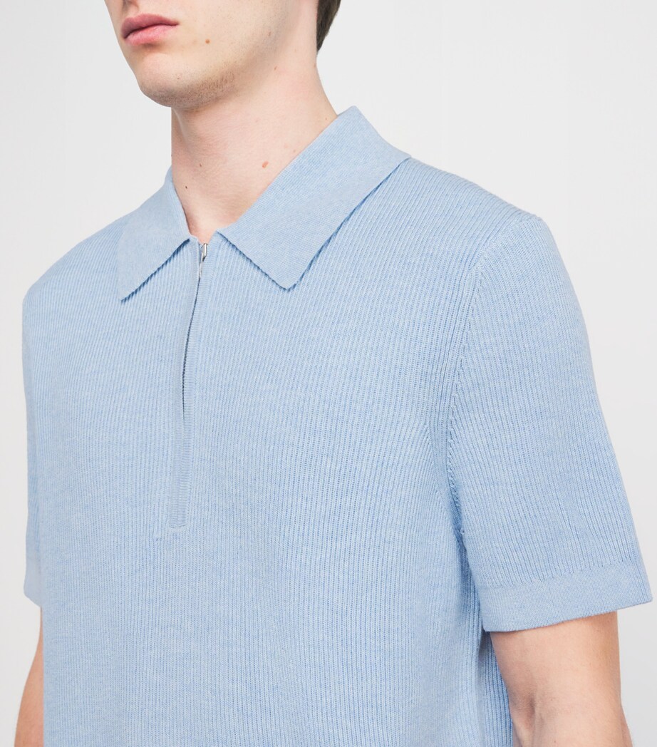 NN.07 Mens Organic Cotton Hansie Polo Sweater Cerulean Image 6