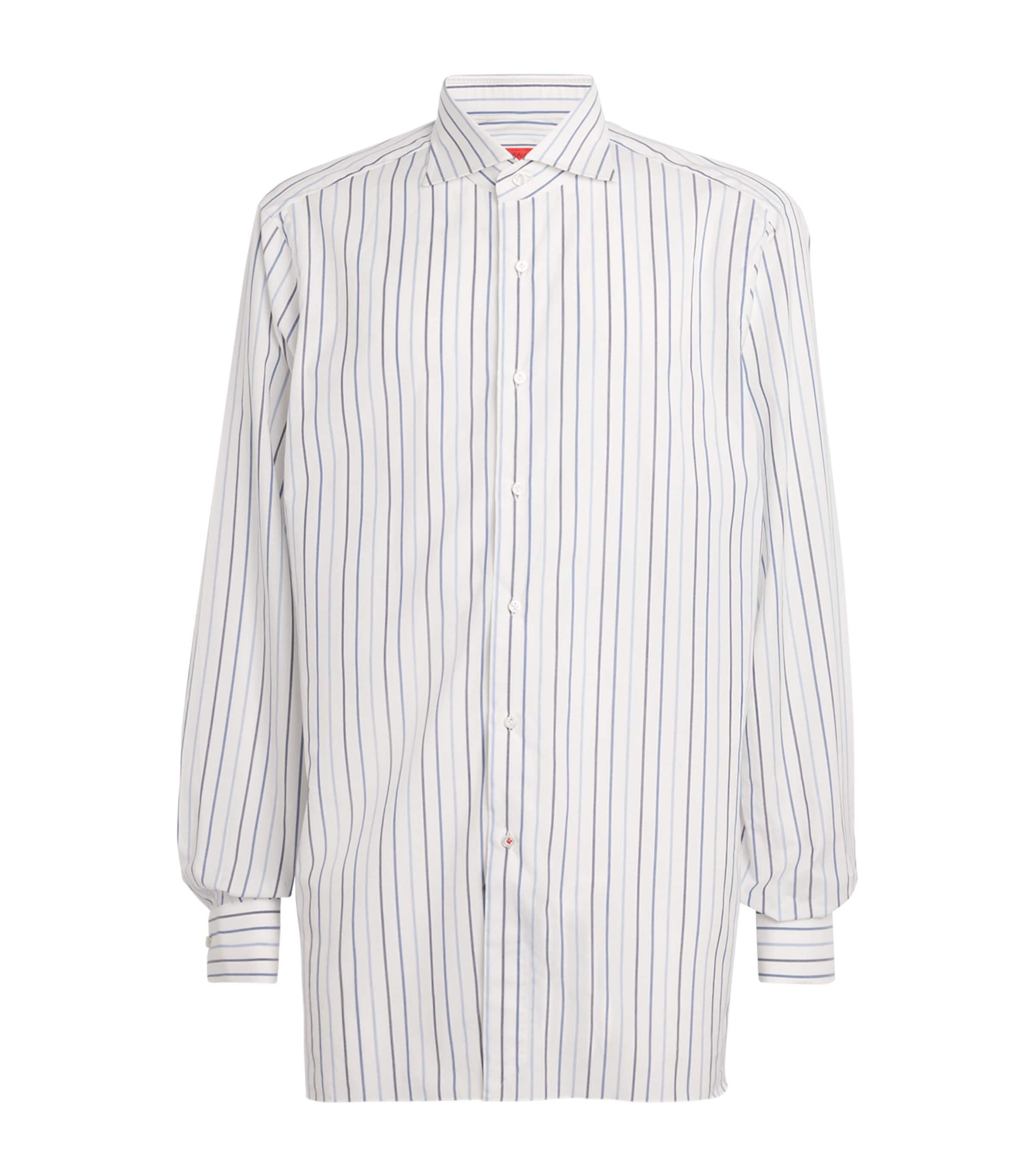 Isaia Cotton-linen Stripe Shirt In Multi