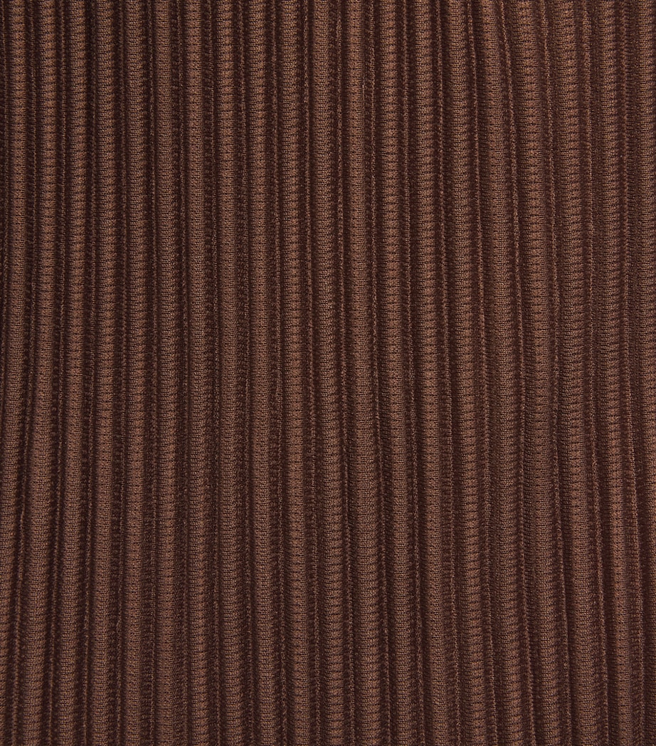 Homme Plissé Issey Miyake Mens Pleated Straight Trousers Anchor Brown Image 6