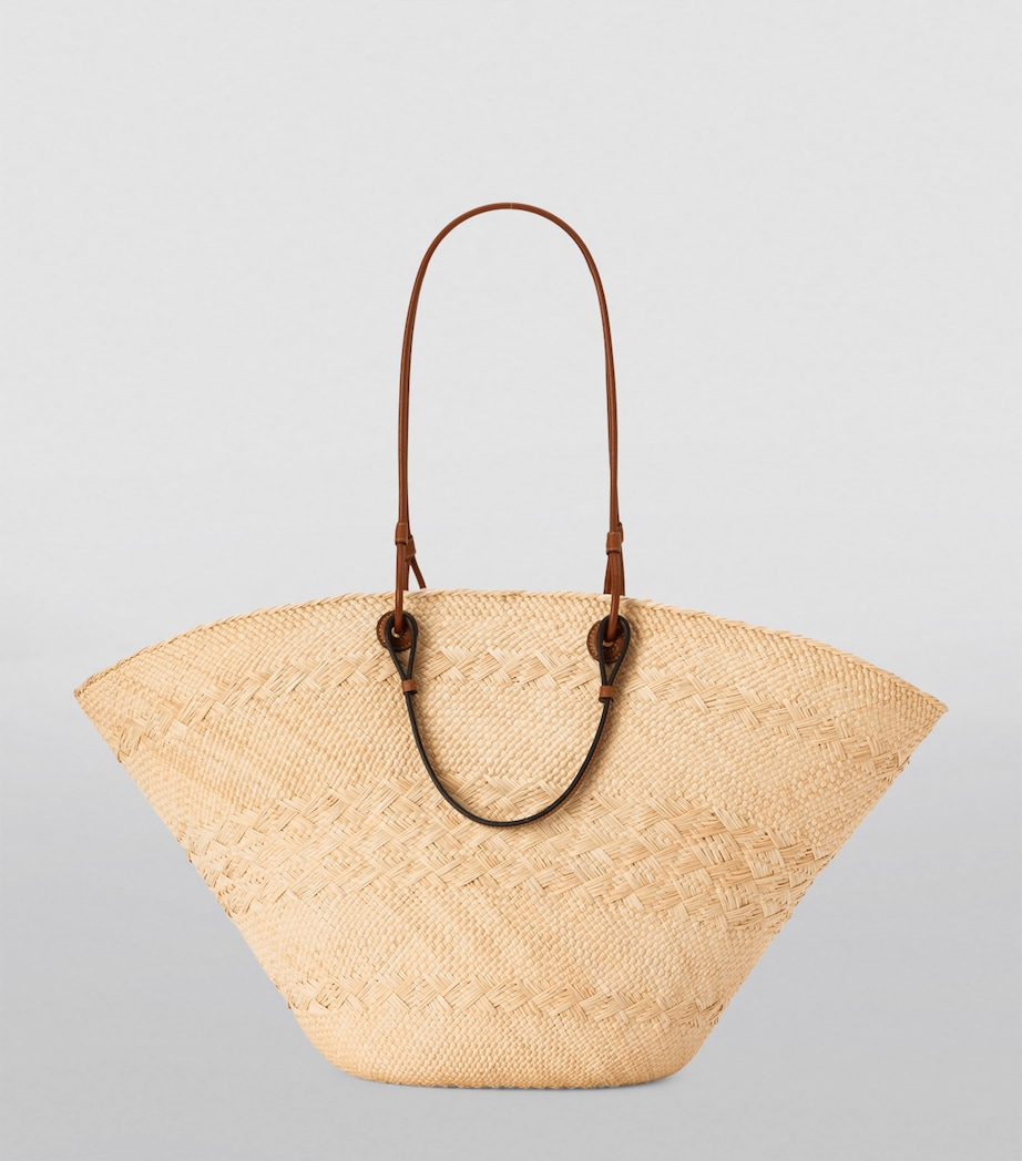 x Paula’s Ibiza Large Woven Anagram Basket Bag NATURAL/TAN Image 3