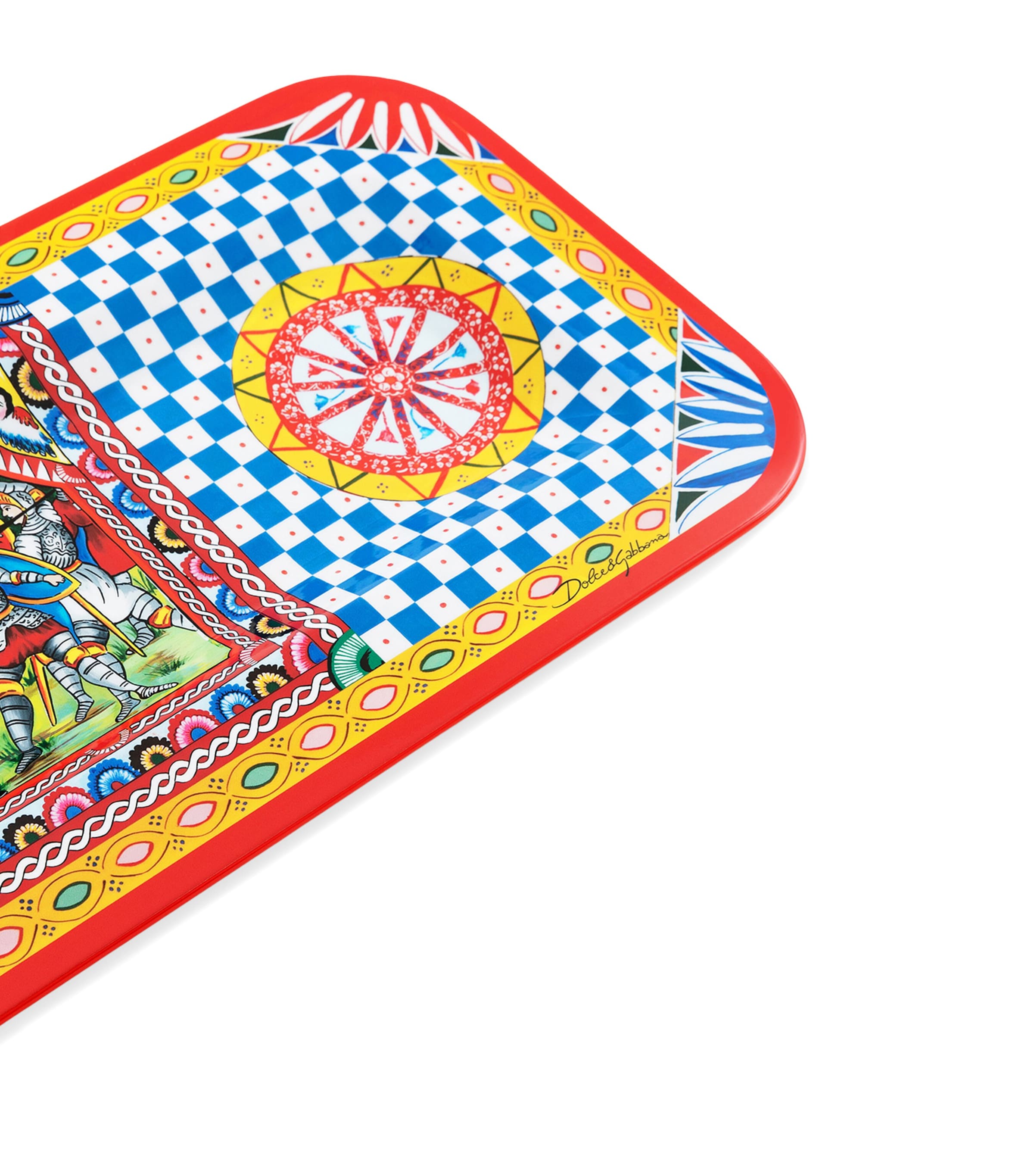 Dolce&Gabbana Casa Carreto Print Tray (25cm x 60cm) Cavalieri A Ca Image 3
