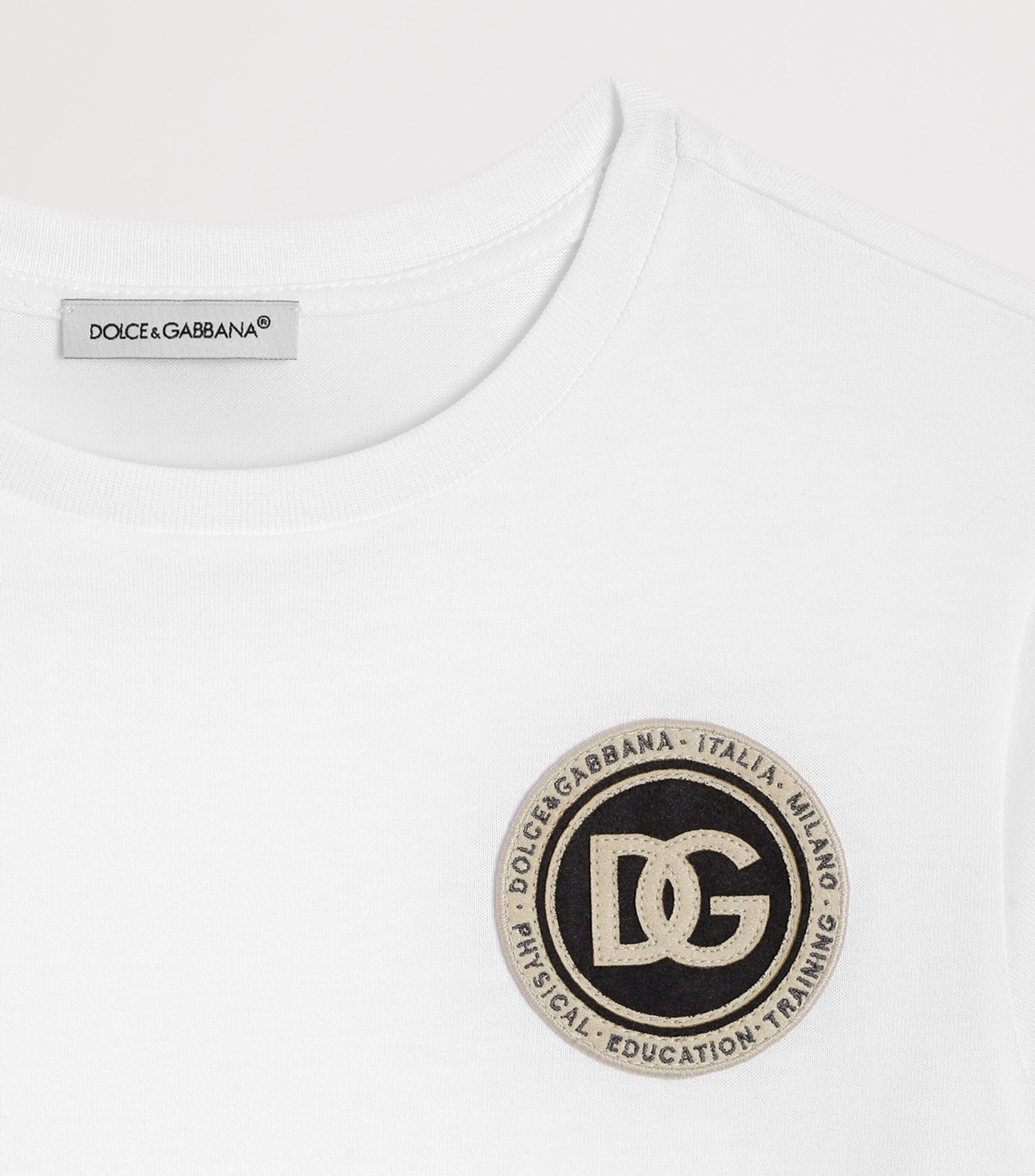 Dolce&Gabbana Kids Logo Patch T-Shirt (8-12+ Years) Optical White Image 3