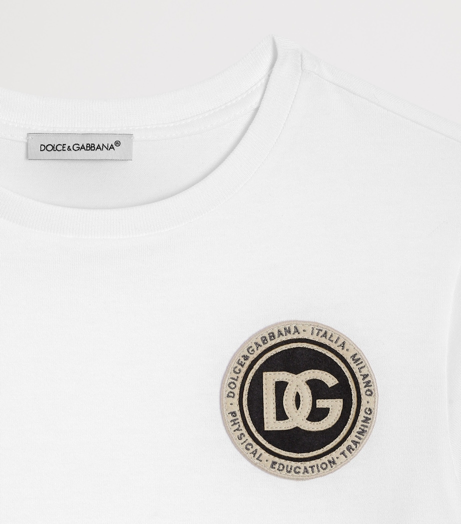 Dolce&Gabbana Kids Logo Patch T-Shirt (8-12+ Years) Optical White Image 3