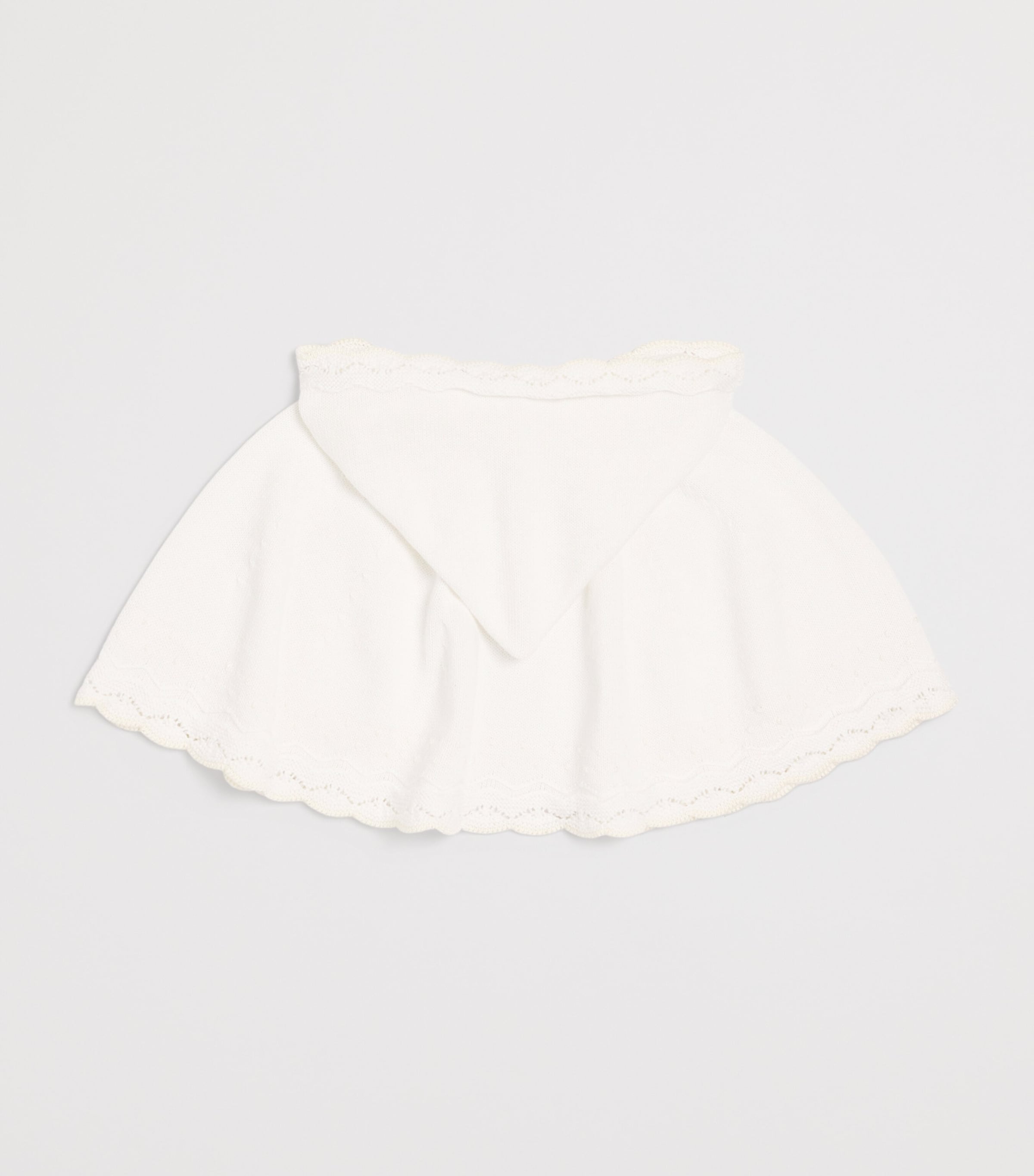 Cotton Knitted Cape (1-24 Months) 6062 H82 CREAM/BEIGE Image 2