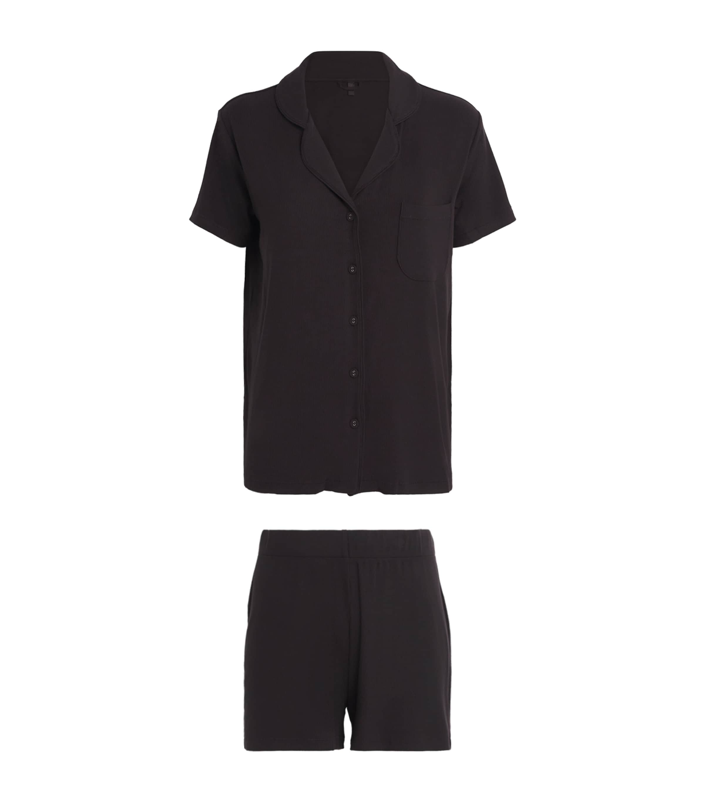 Skims Womens Soft Lounge Stretch-woven Short Pyjamas Onyx In Black